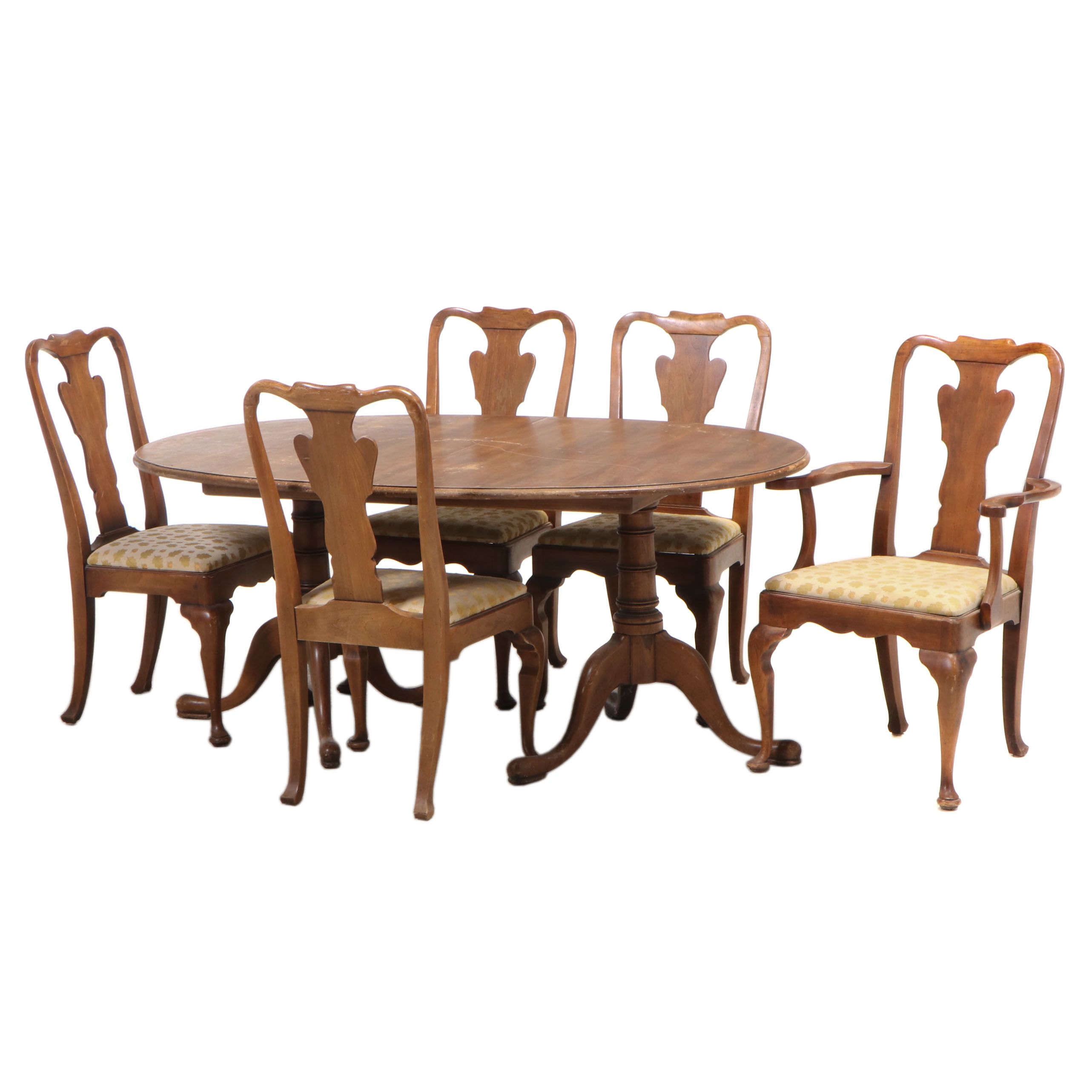 Statton Furniture Queen Anne Style Cherry Dining Set