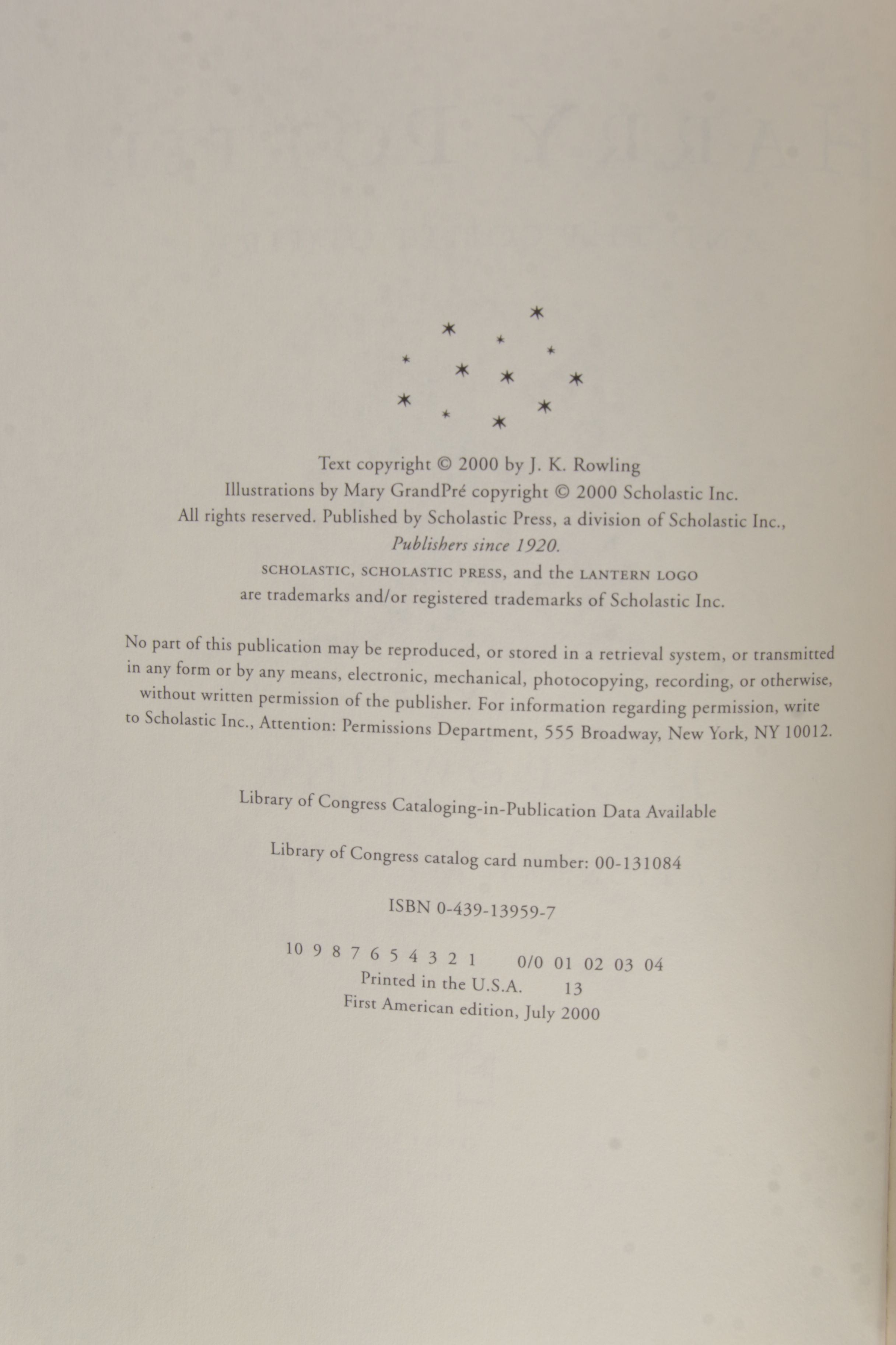 Complete "Harry Potter" Series Including First American Editions