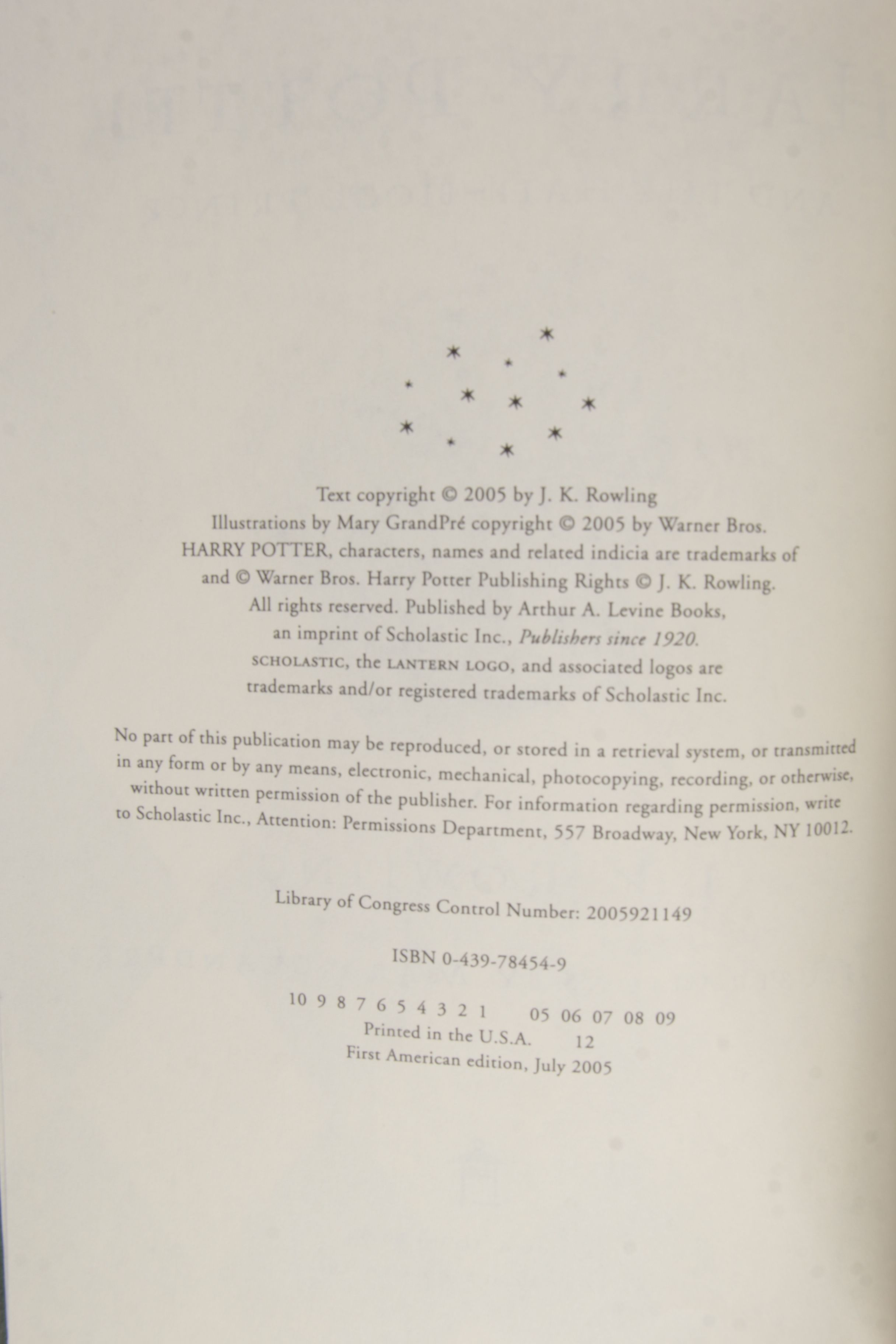 Complete "Harry Potter" Series Including First American Editions