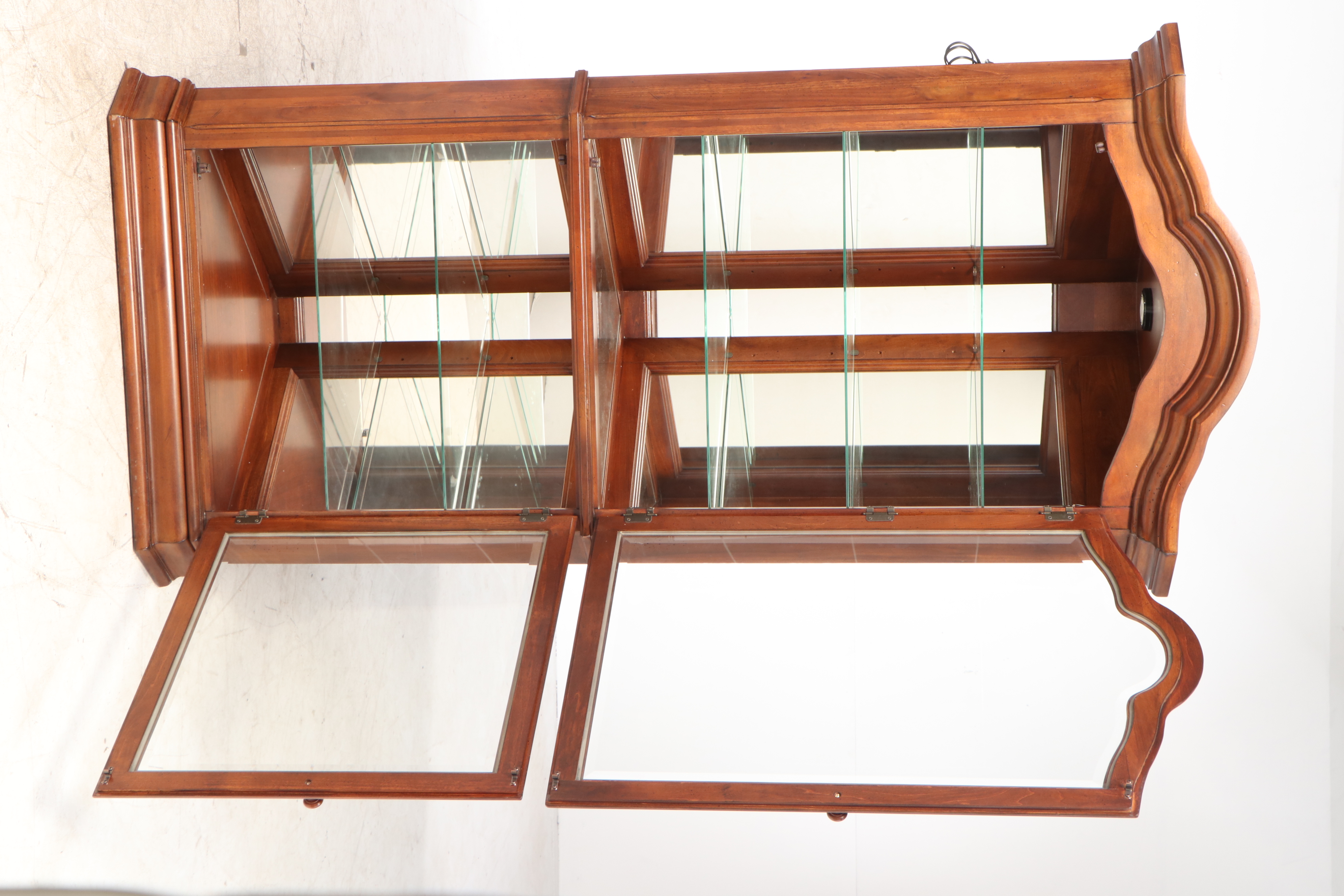 American Signature Corner Display Cabinet with Mirrored Interior