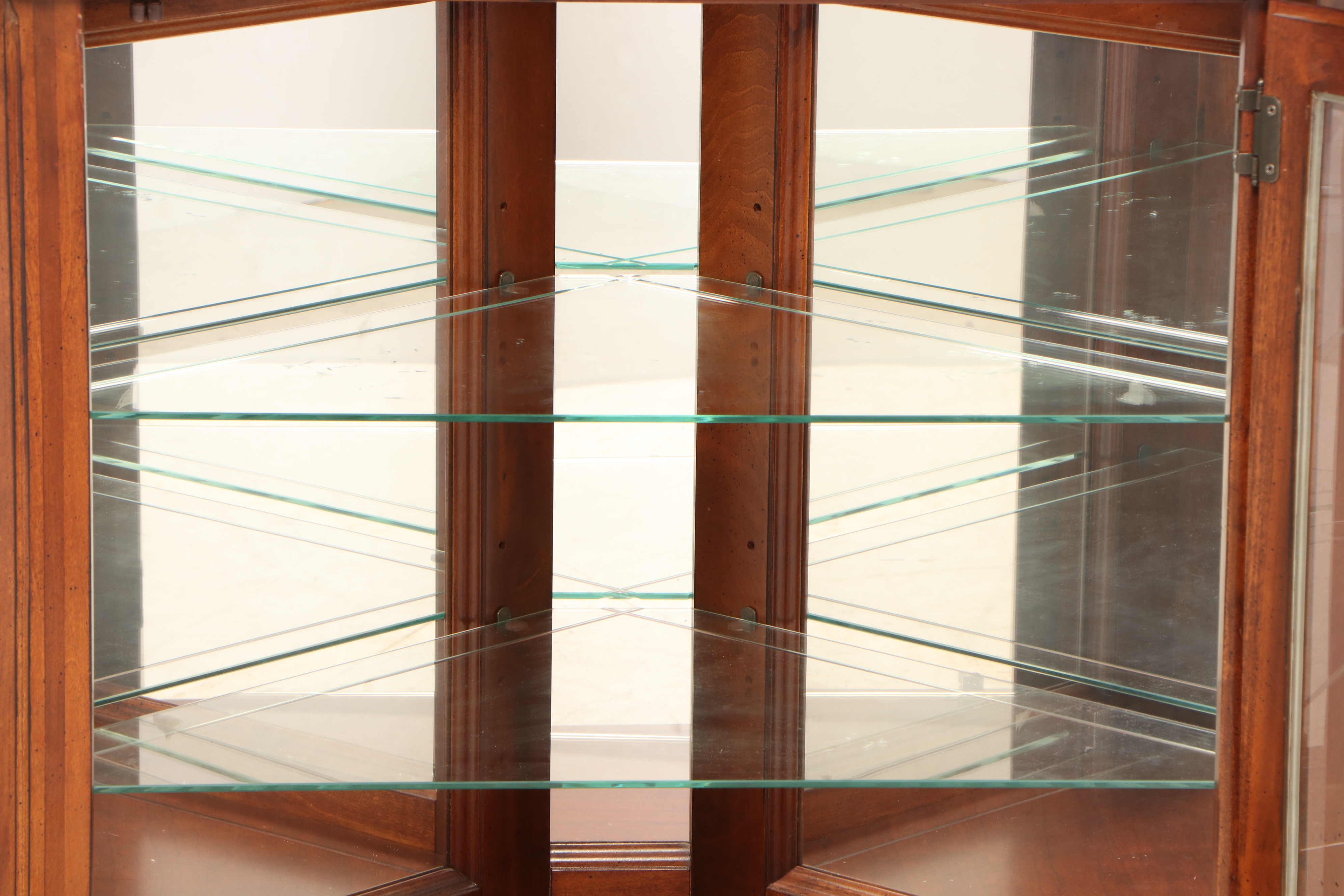 American Signature Corner Display Cabinet with Mirrored Interior
