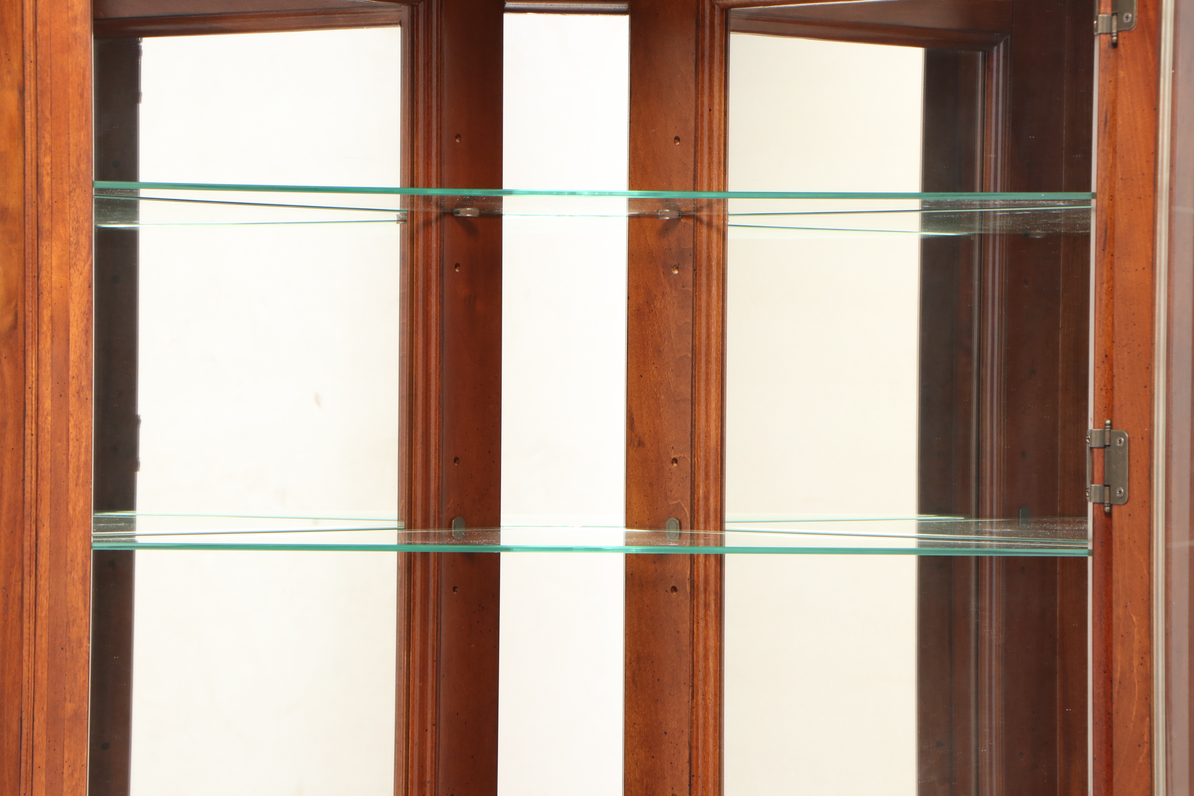 American Signature Corner Display Cabinet with Mirrored Interior