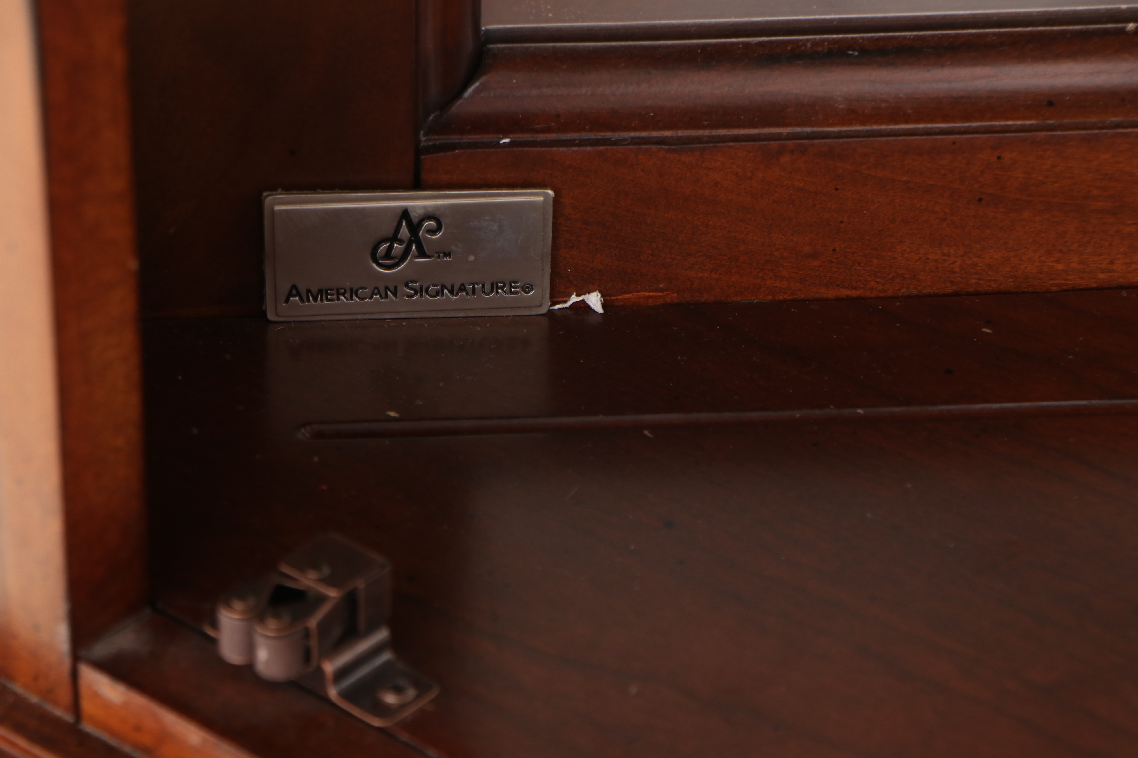 American Signature Corner Display Cabinet with Mirrored Interior