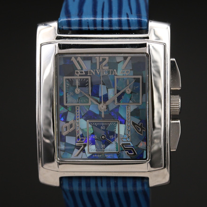 Invicta Mosaic Opal Dial Chronograph Wristwatch