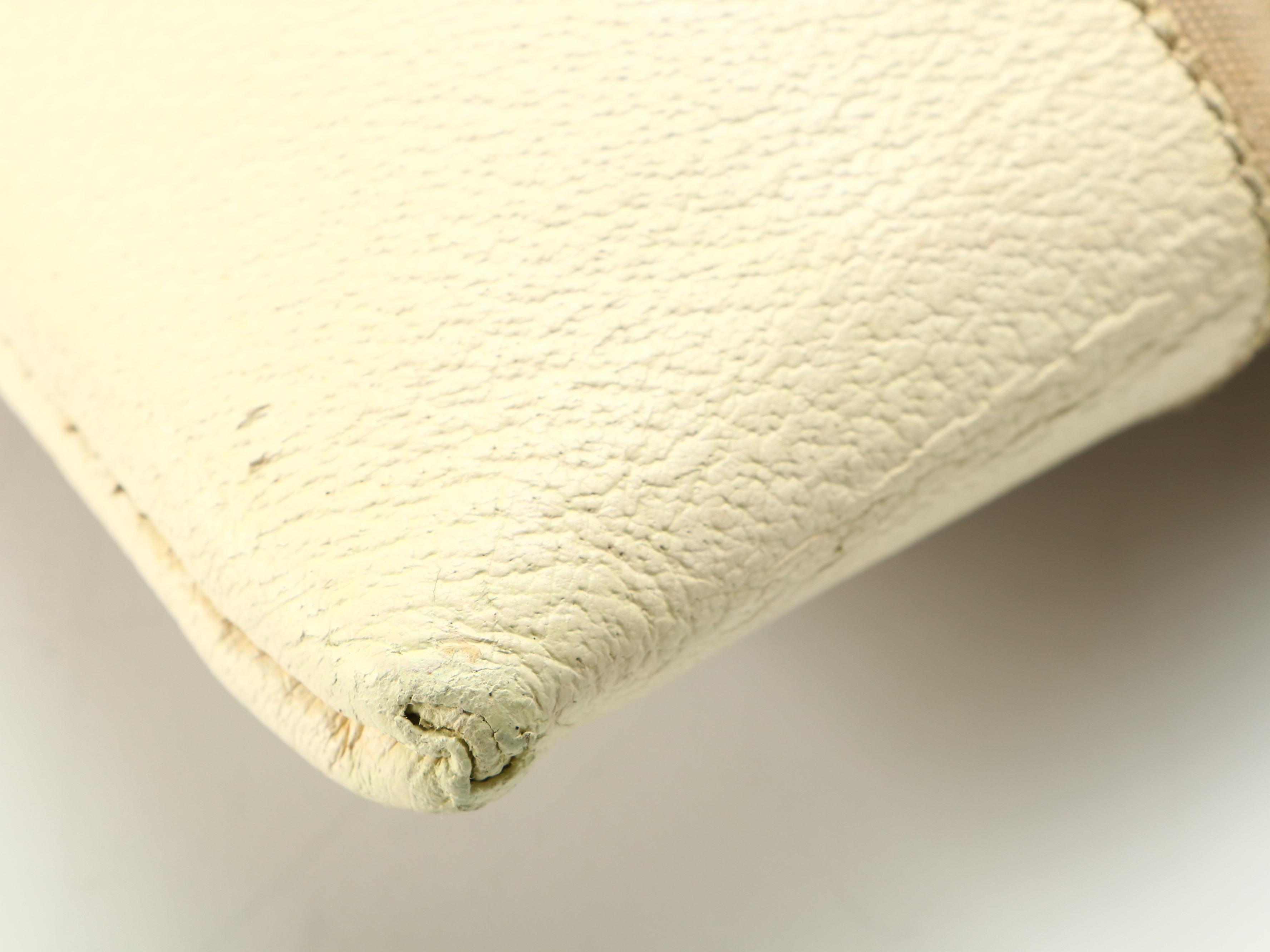 Prada Canvas Tote with Ivory Grained Leather