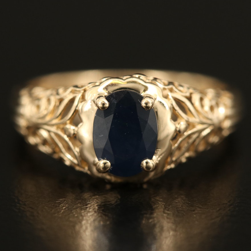 14K Sapphire Openwork Ring