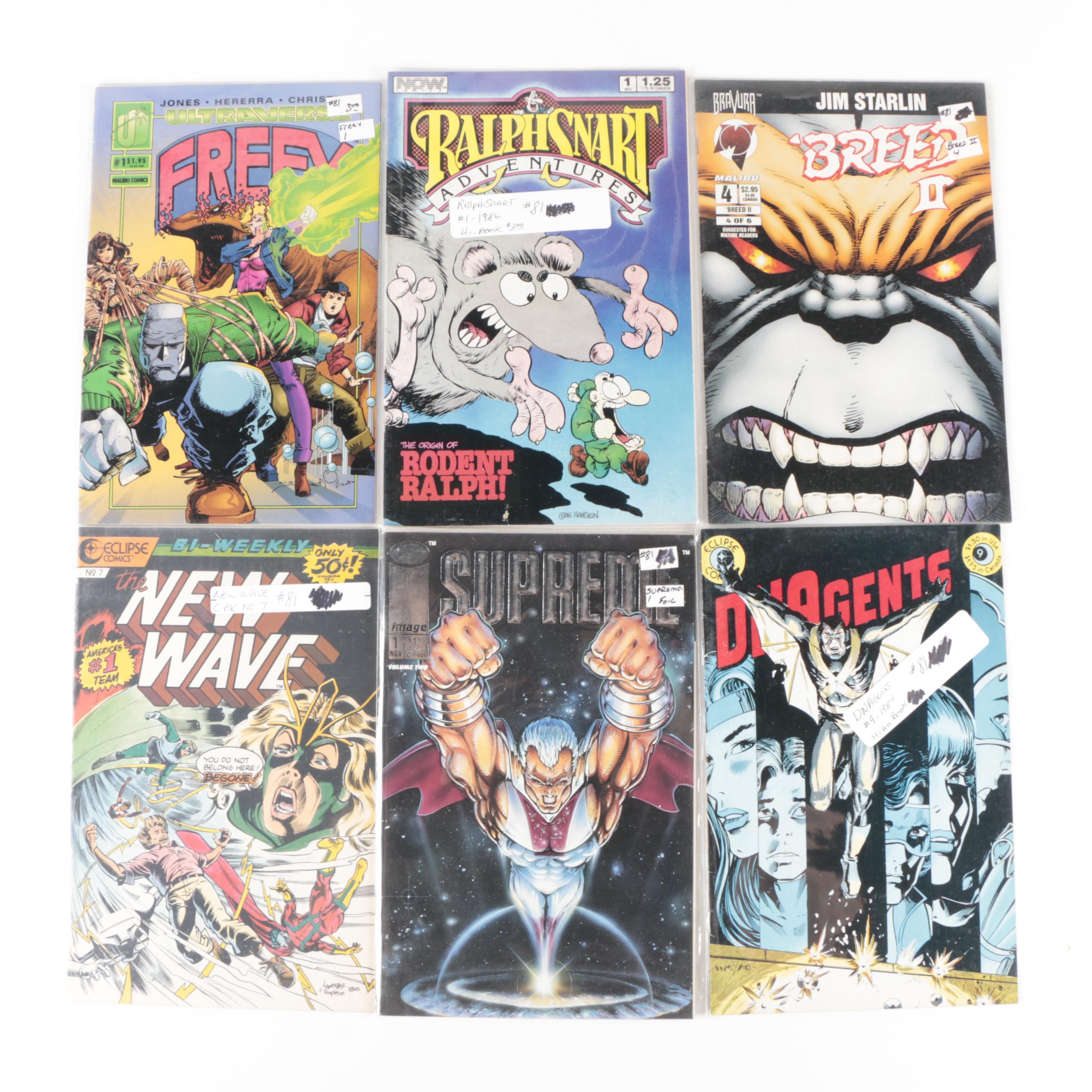 Bronze to Modern Age Comics with First Issues of "Black Hood" and "Melting Pot"