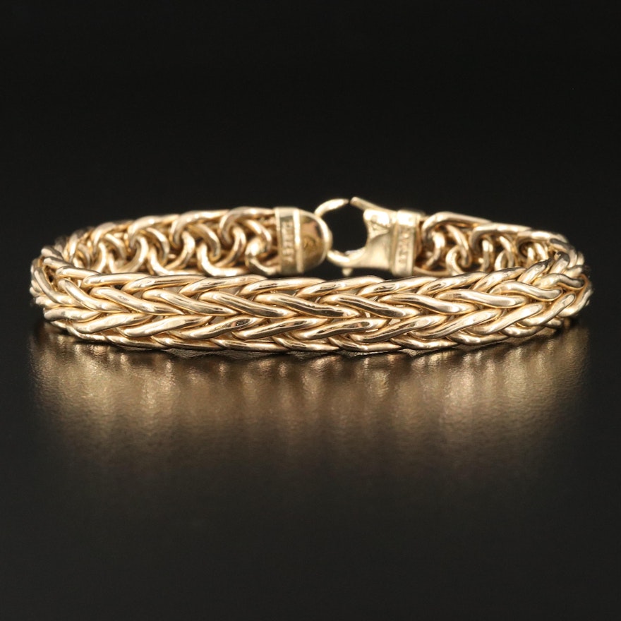 14K Wheat Chain Bracelet