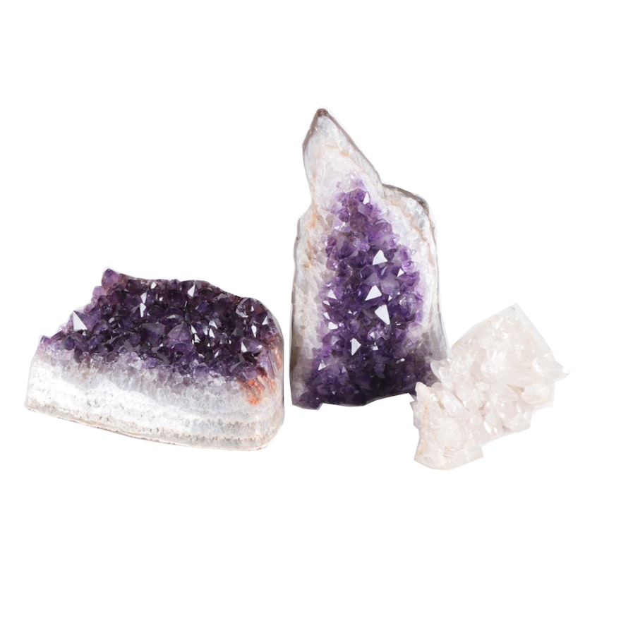 Amethyst and Quartz Mineral Specimens