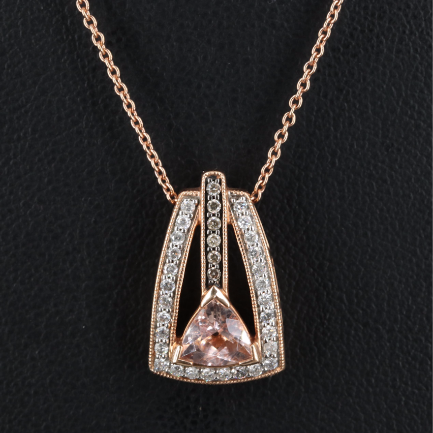 14K Morganite and Diamond Necklace