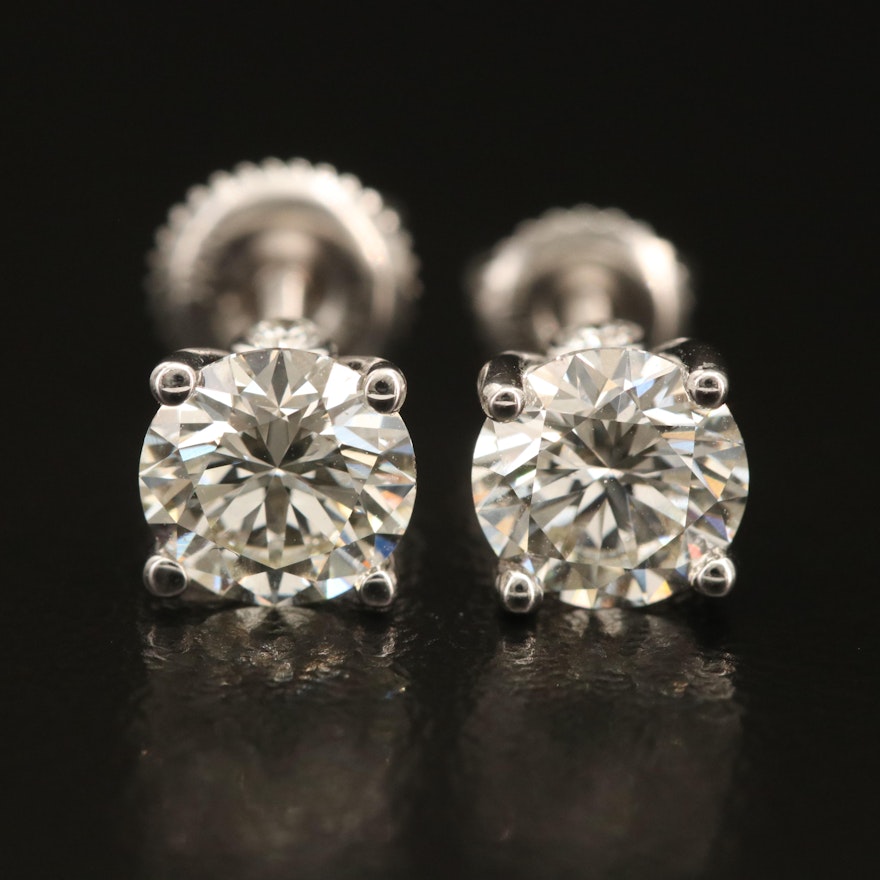 18K 2.04 CTW Diamond Stud Earrings