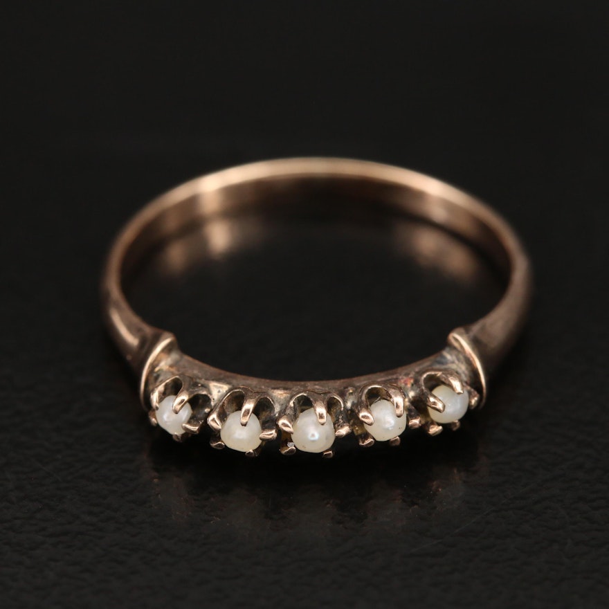 Victorian 10K Seed Pearl Ring
