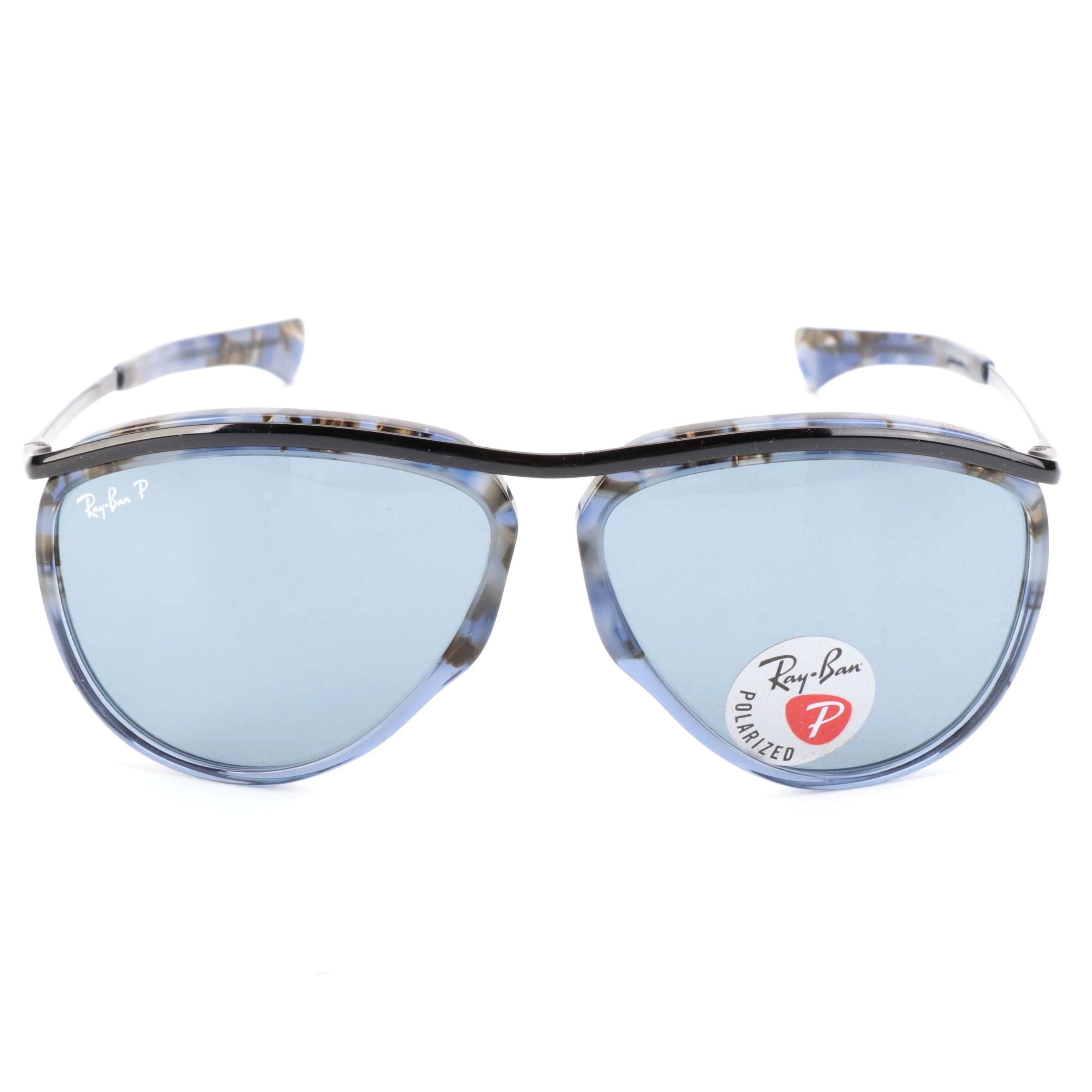 Ray-Ban RB 2219 Olympian Aviator Polarized Sunglasses with Case and Box