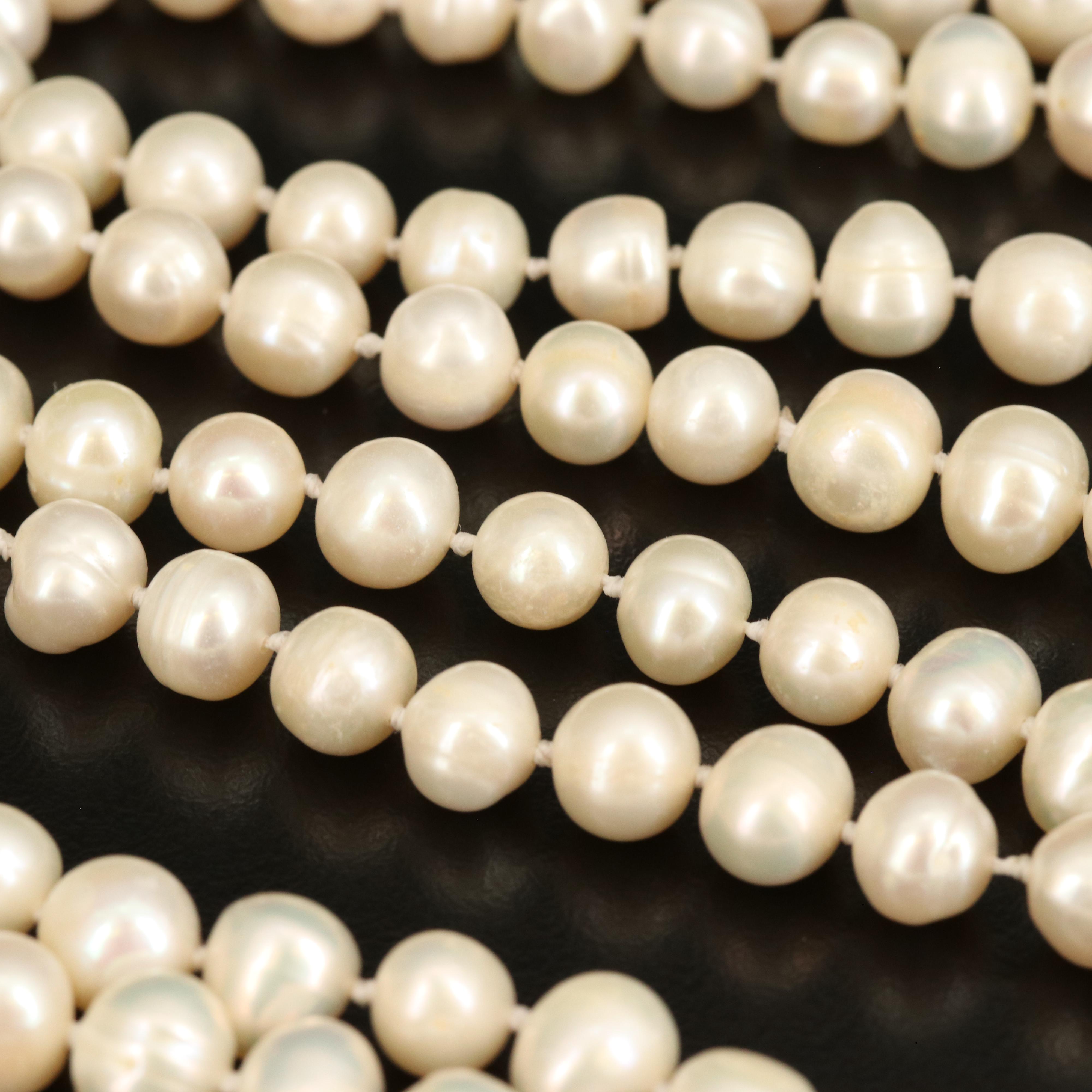 Endless Rope Length Pearl Necklace