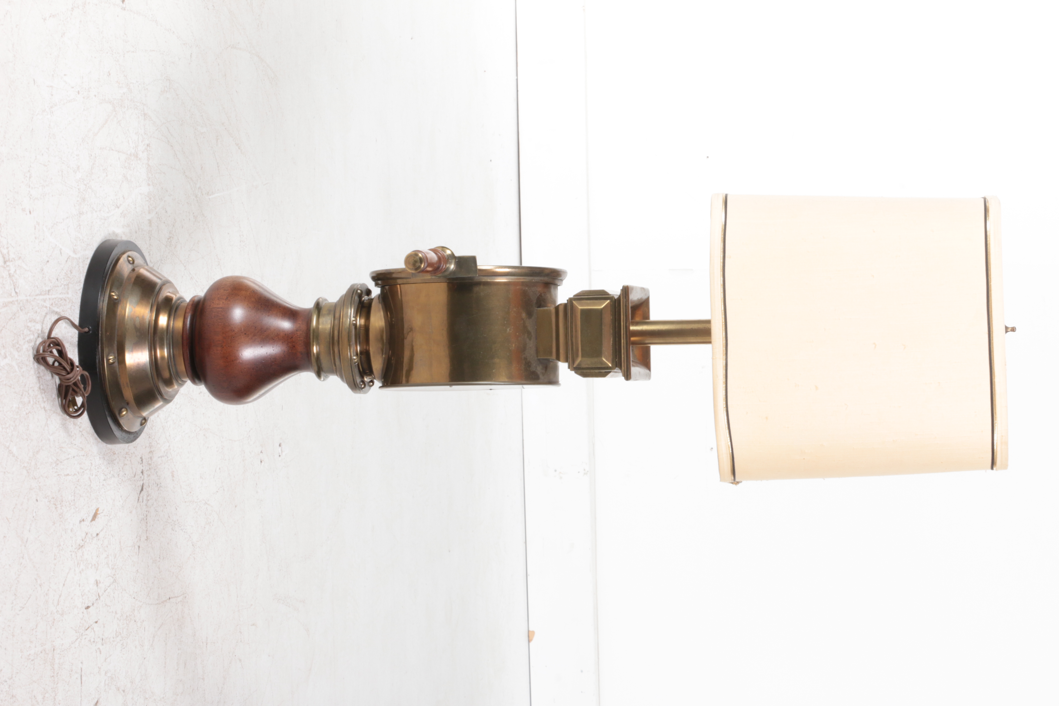 Chadboam's of Liverpool Brass and Mahogany Ship's Telegraph Table Lamp