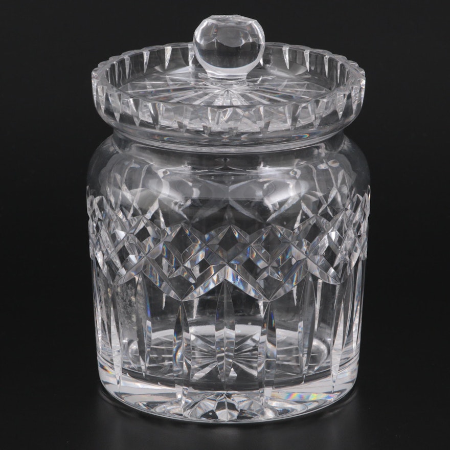 Waterford Crystal "Lismore" Biscuit Barrel, Mid to Late 20th Century