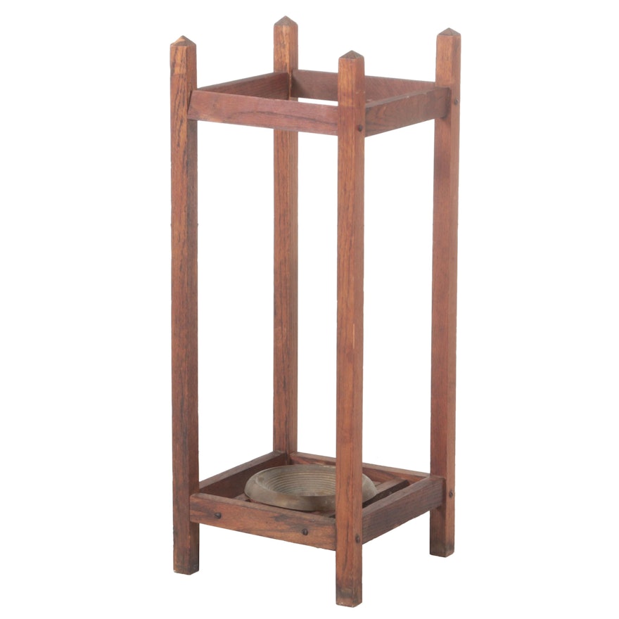 Arts and Crafts Oak Umbrella Stand, Early 20th Century