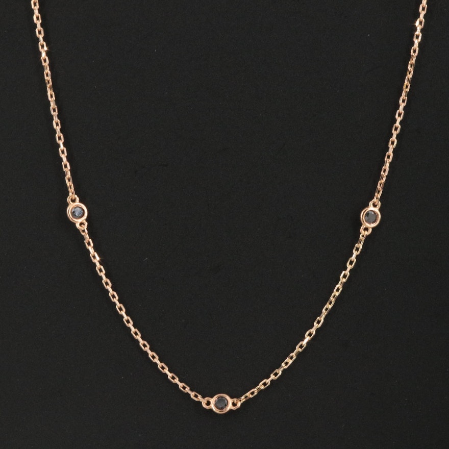 18K Rose Gold 0.27 CTW Diamond Station Necklace
