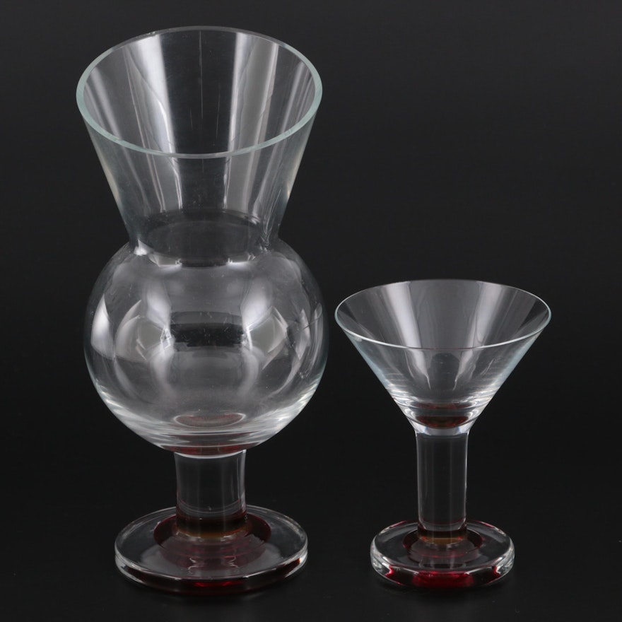 Block "Artesia" Martini  Pitcher and Glass, 1990s