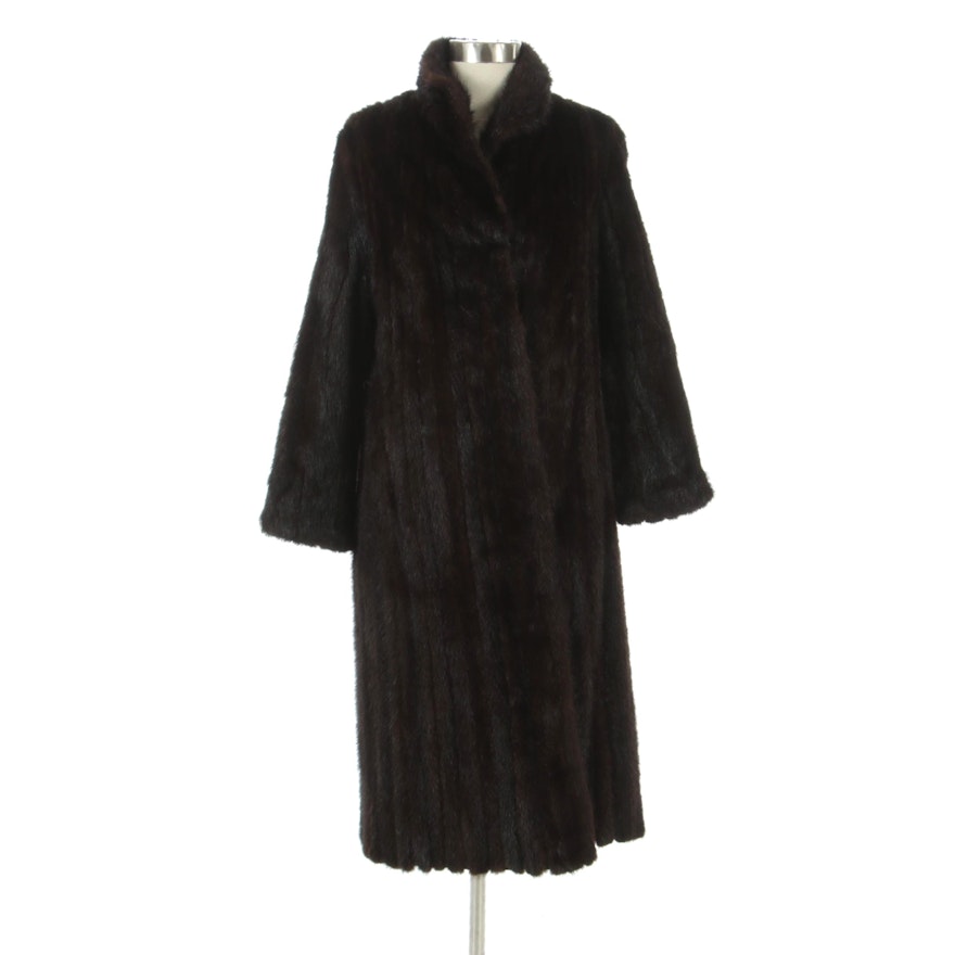 Mahogany Brown Mink Fur Coat