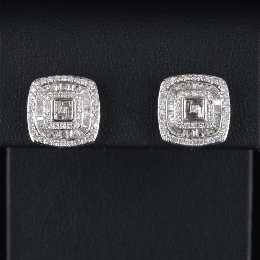 14K 1.18 CTW Diamond Multi Halo Earrings