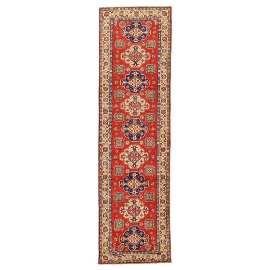 2'10 x 10' Hand-Knotted Afghan Kazak Carpet Runner