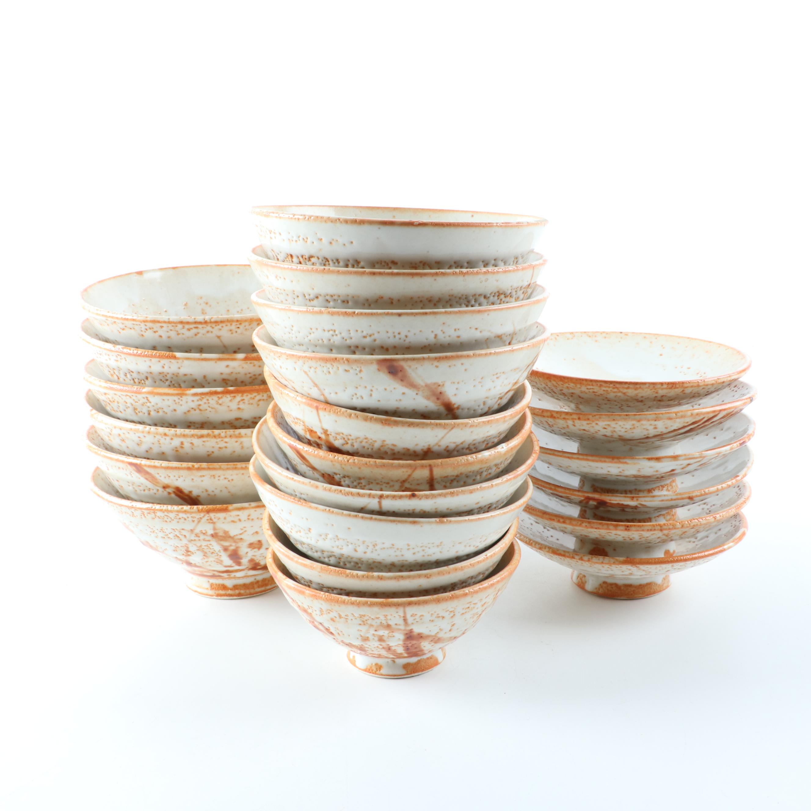 Chinese Glazed Pottery Tea Set and Dinnerware, Late 20th Century