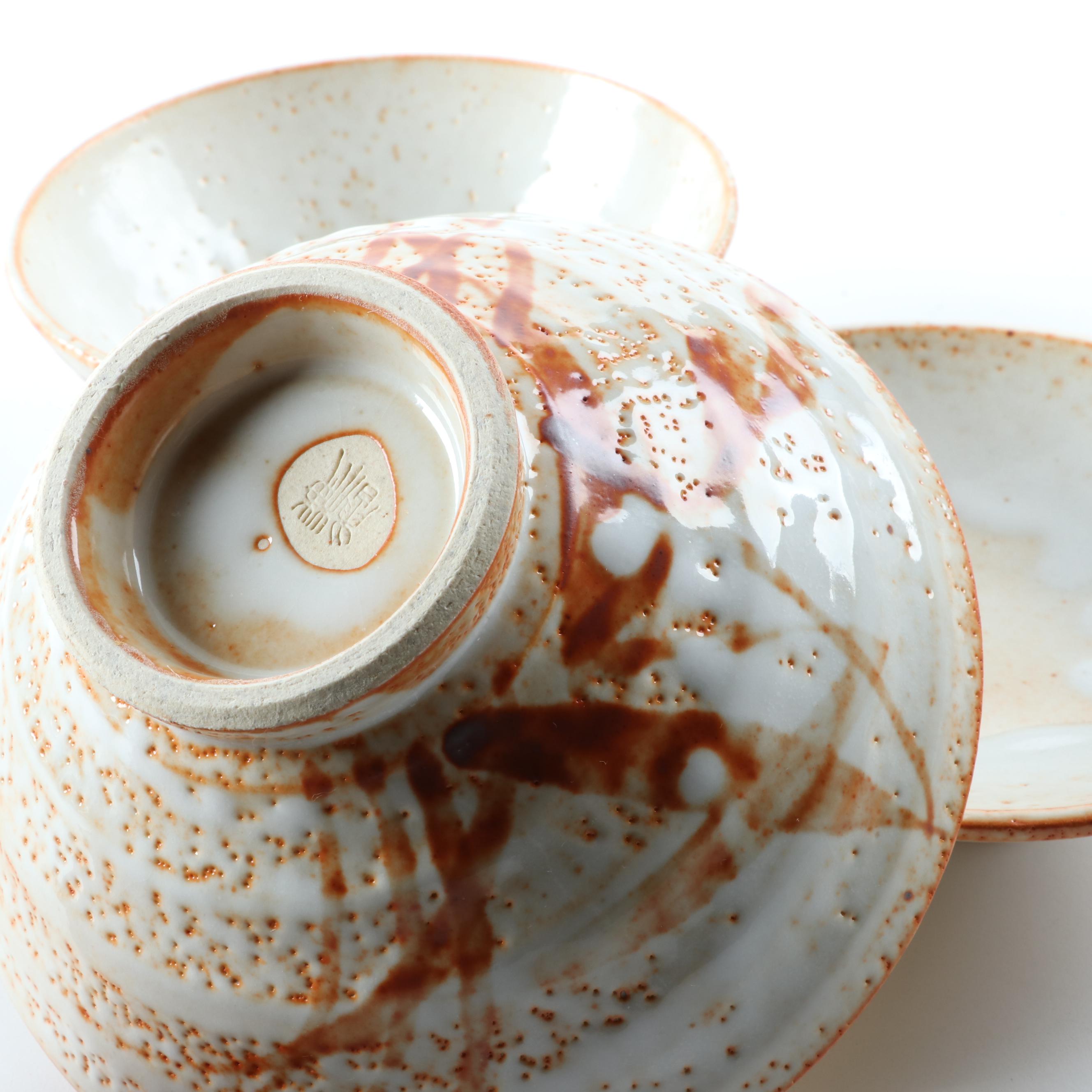 Chinese Glazed Pottery Tea Set and Dinnerware, Late 20th Century