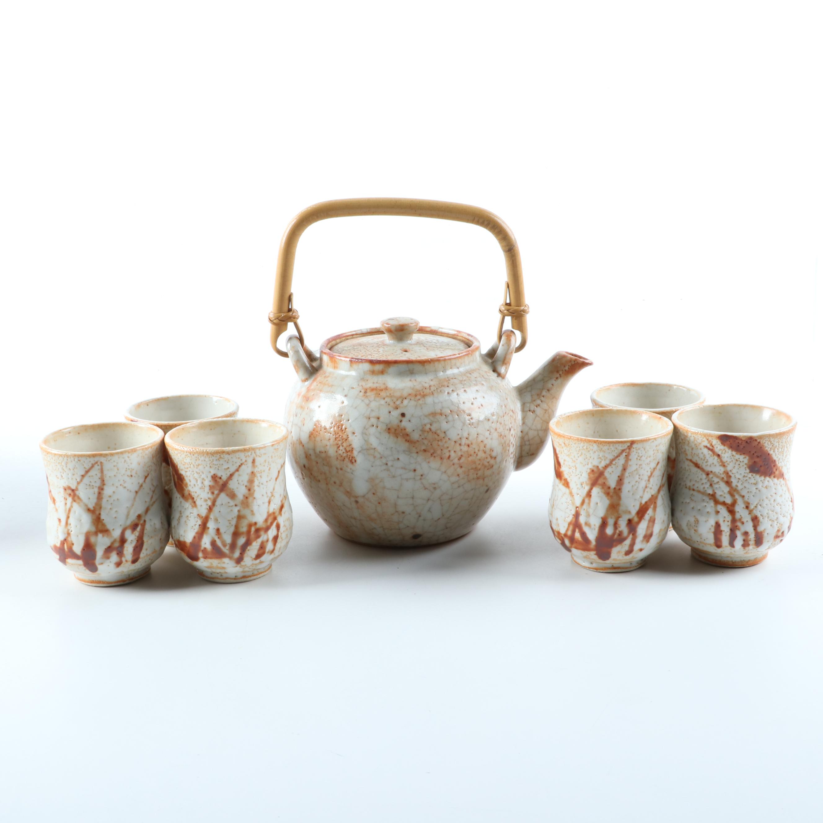 Chinese Glazed Pottery Tea Set and Dinnerware, Late 20th Century