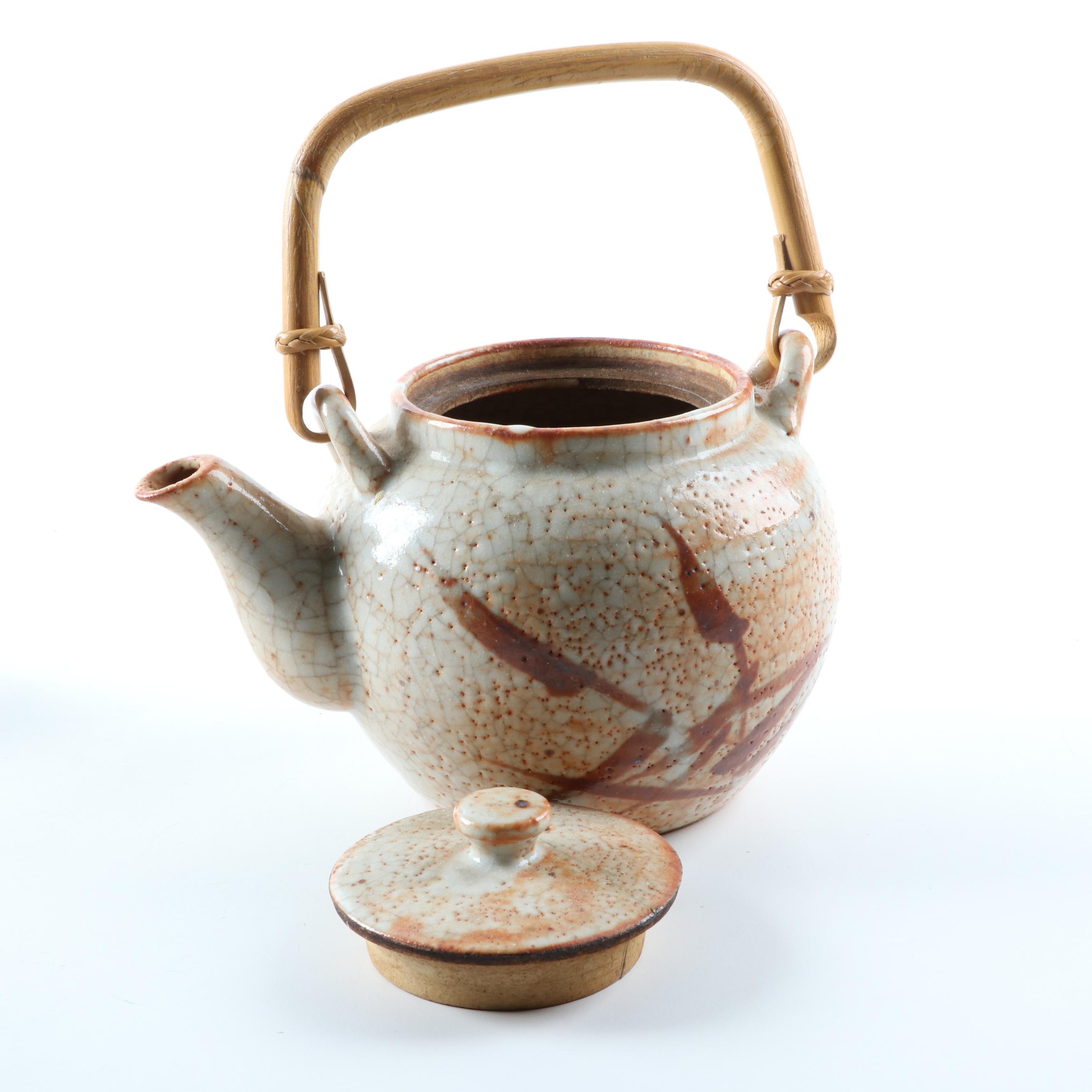Chinese Glazed Pottery Tea Set and Dinnerware, Late 20th Century