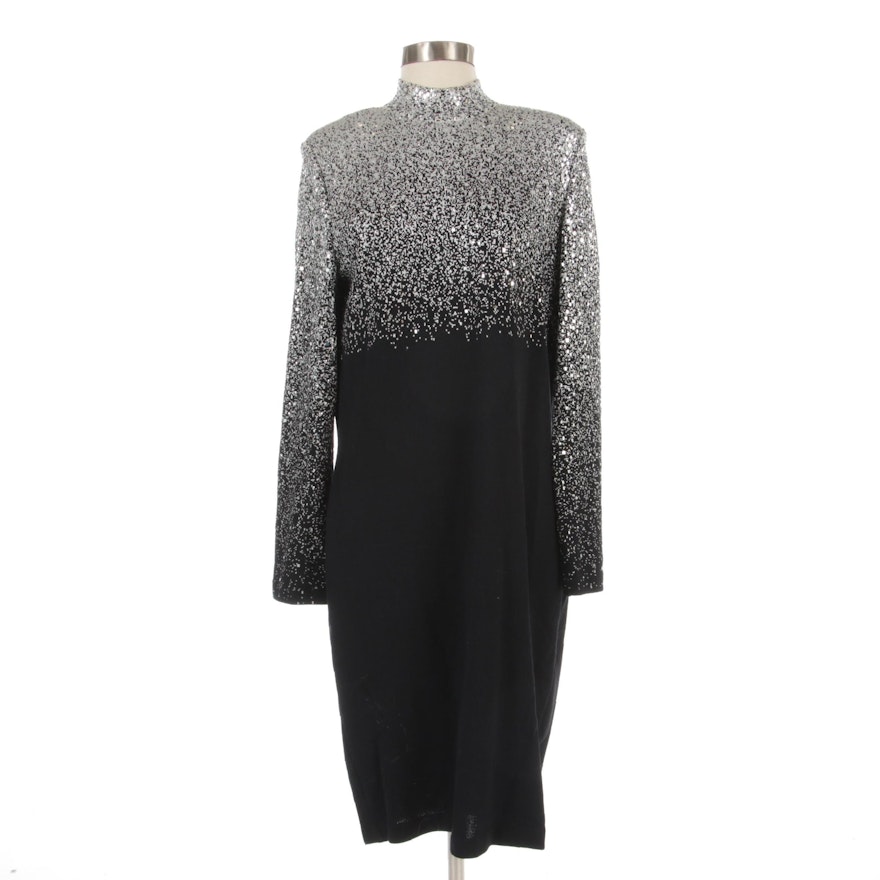 St. John Evening Paillette Embellished Knit Dress by Marie Gray