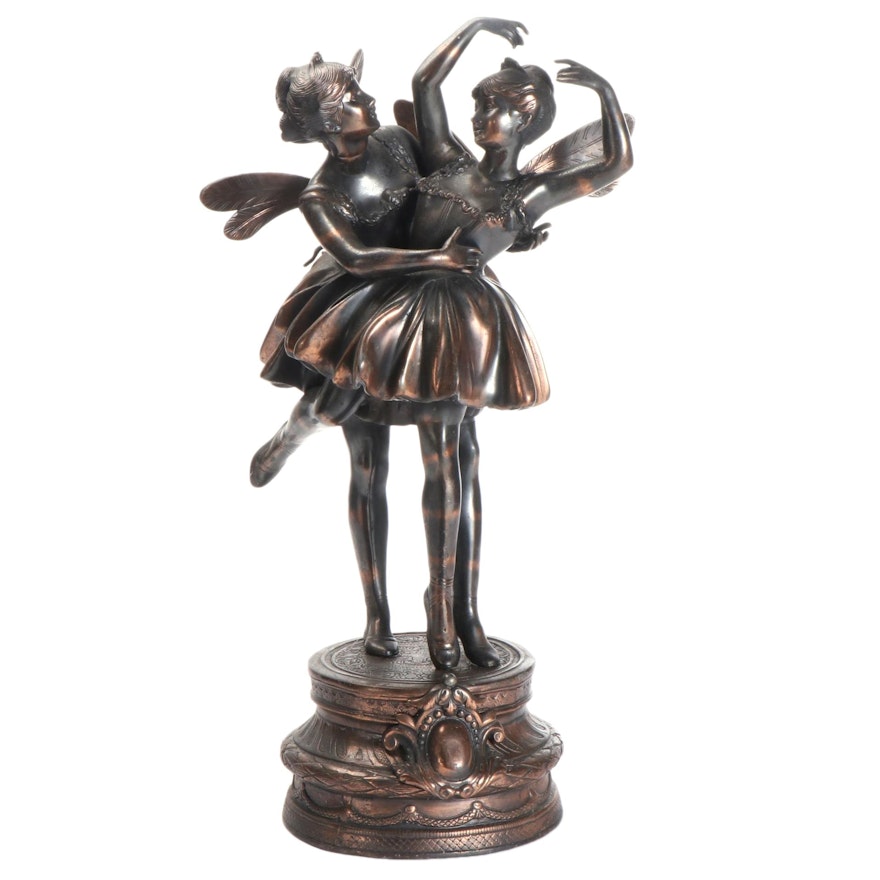 Bronze Dancing Ballerina Fairies Statue