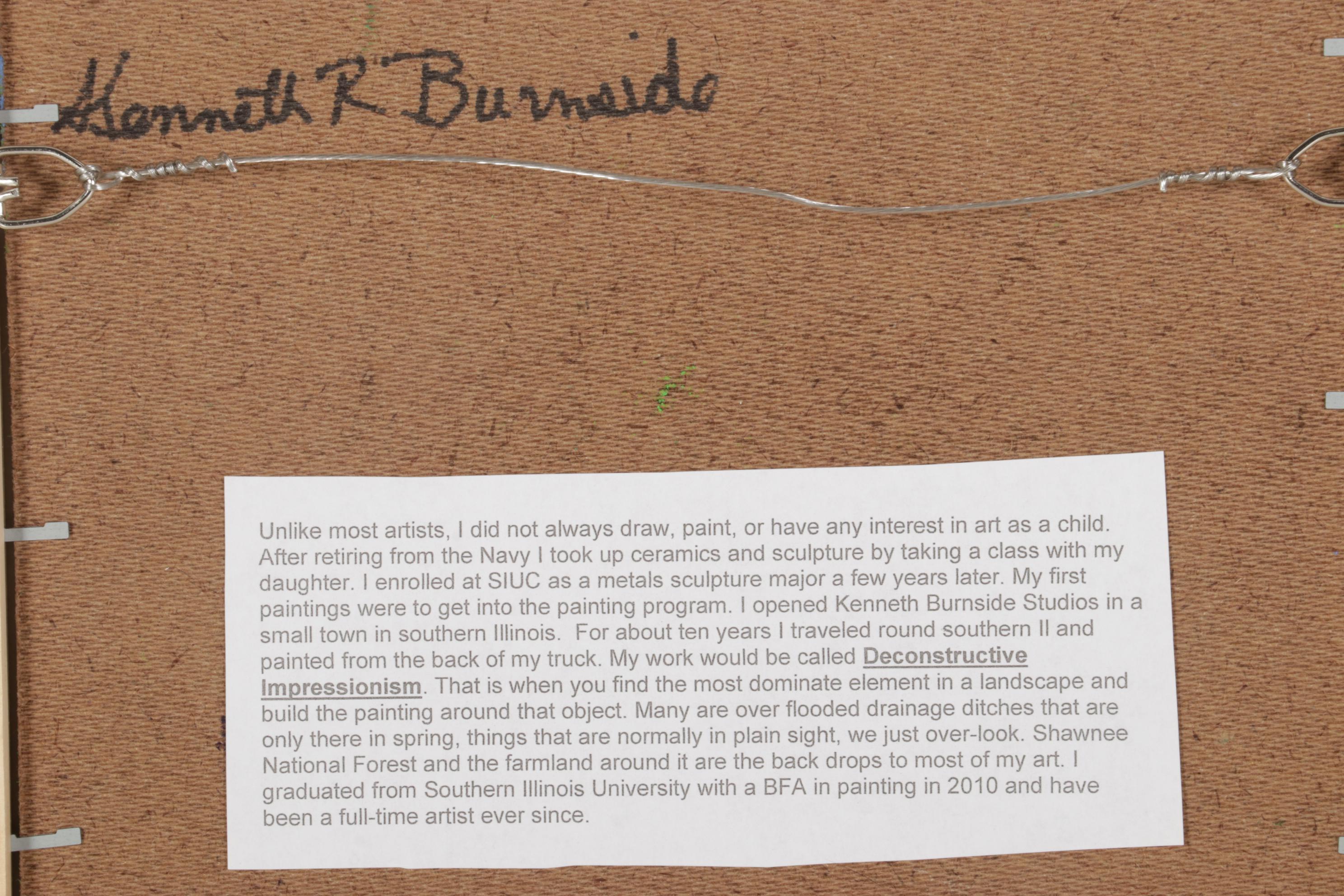 R. Burnside Creekside Landscape Oil Painting, 21st Century