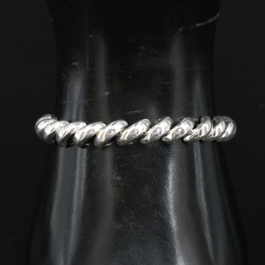 Italian Sterling Silver San Marco Chain Bracelet