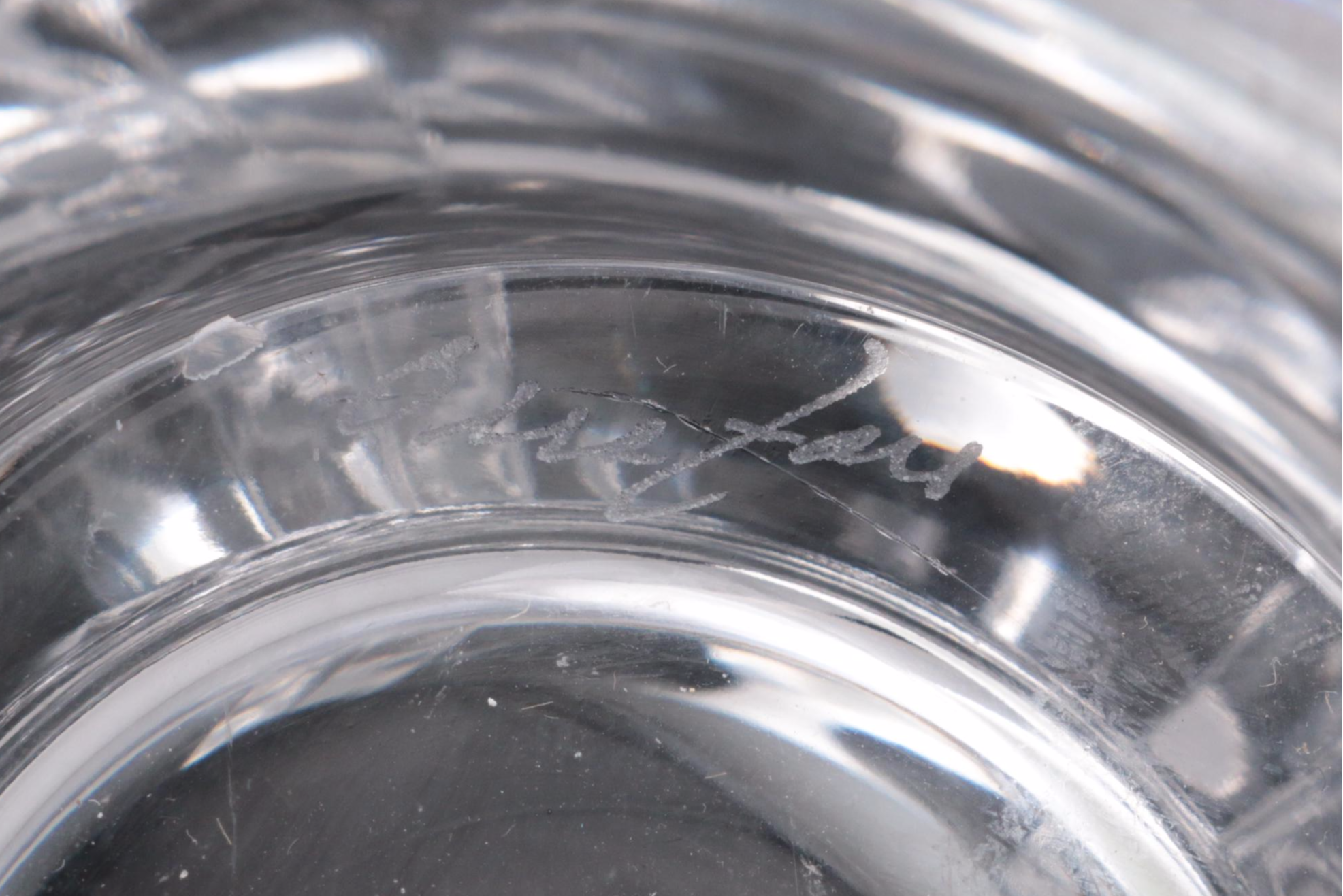 Orrefors "Corona" Crystal Bowl with Other Crystal Candlesticks and Lidded Box