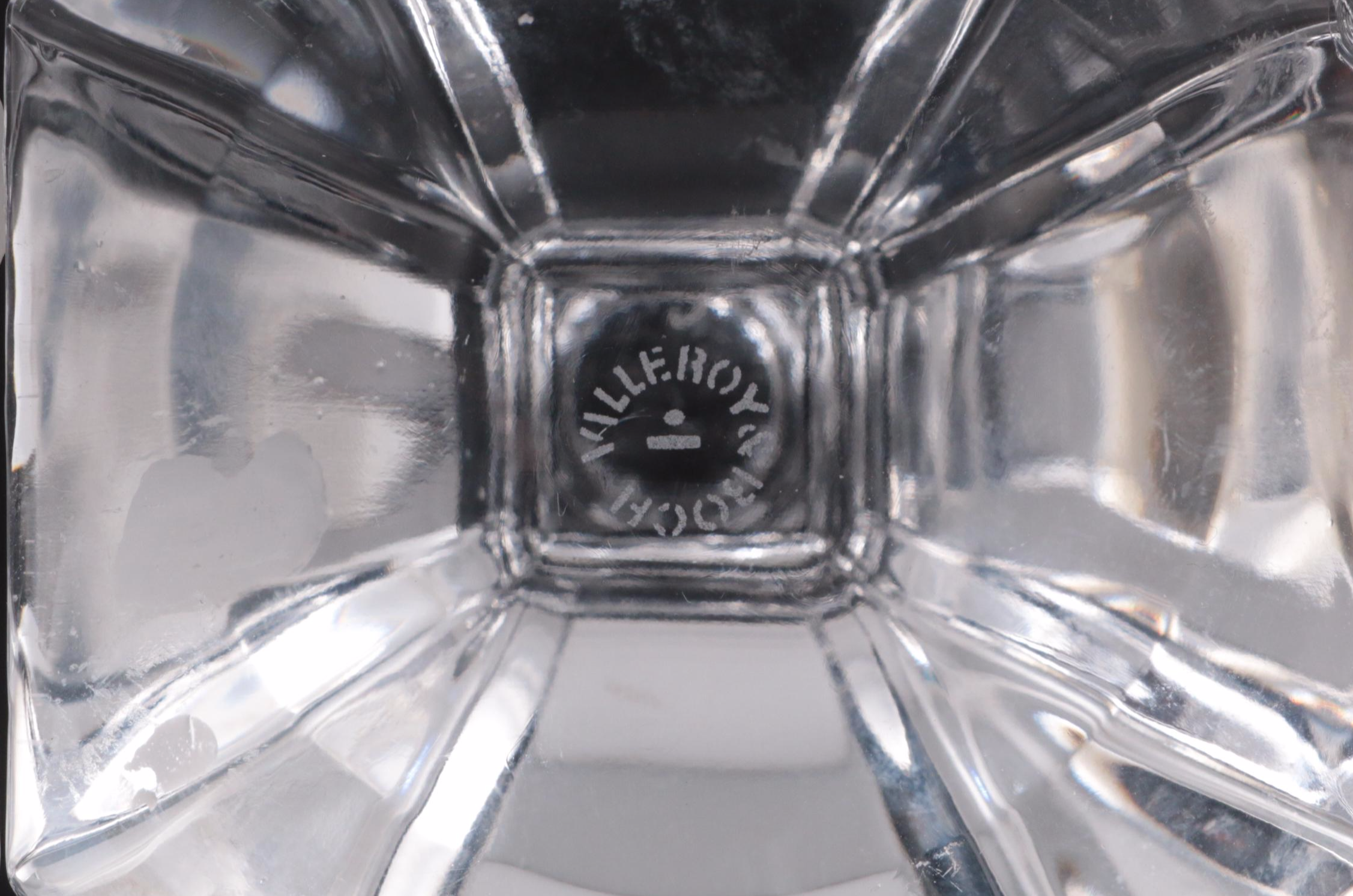 Orrefors "Corona" Crystal Bowl with Other Crystal Candlesticks and Lidded Box