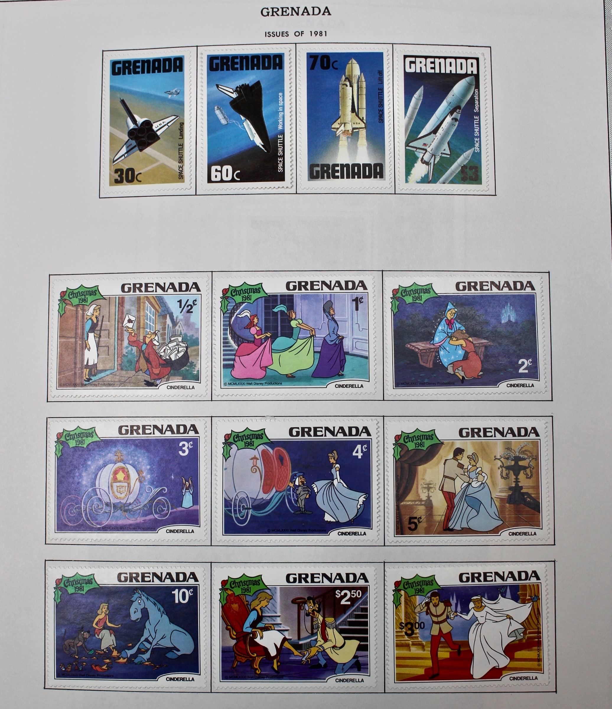Mint Grenada Postage Stamp Singles, Blocks, and Souvenir Sheets