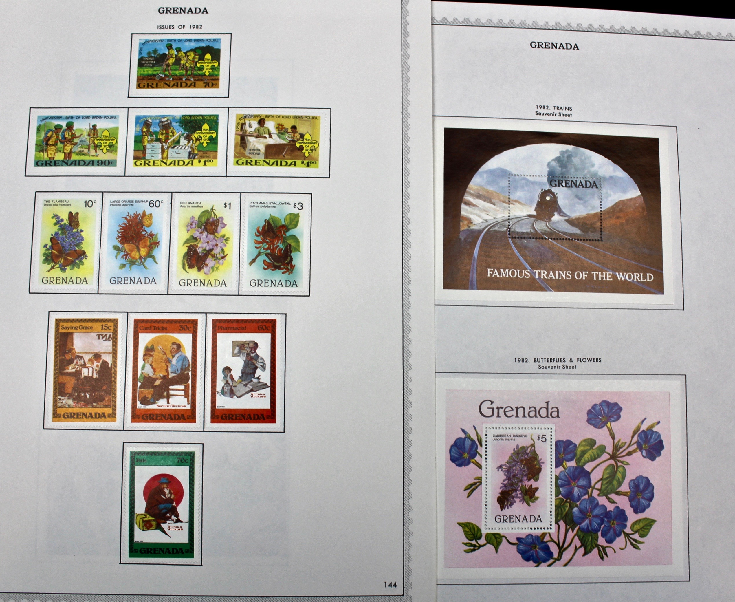 Mint Grenada Postage Stamp Singles, Blocks, and Souvenir Sheets