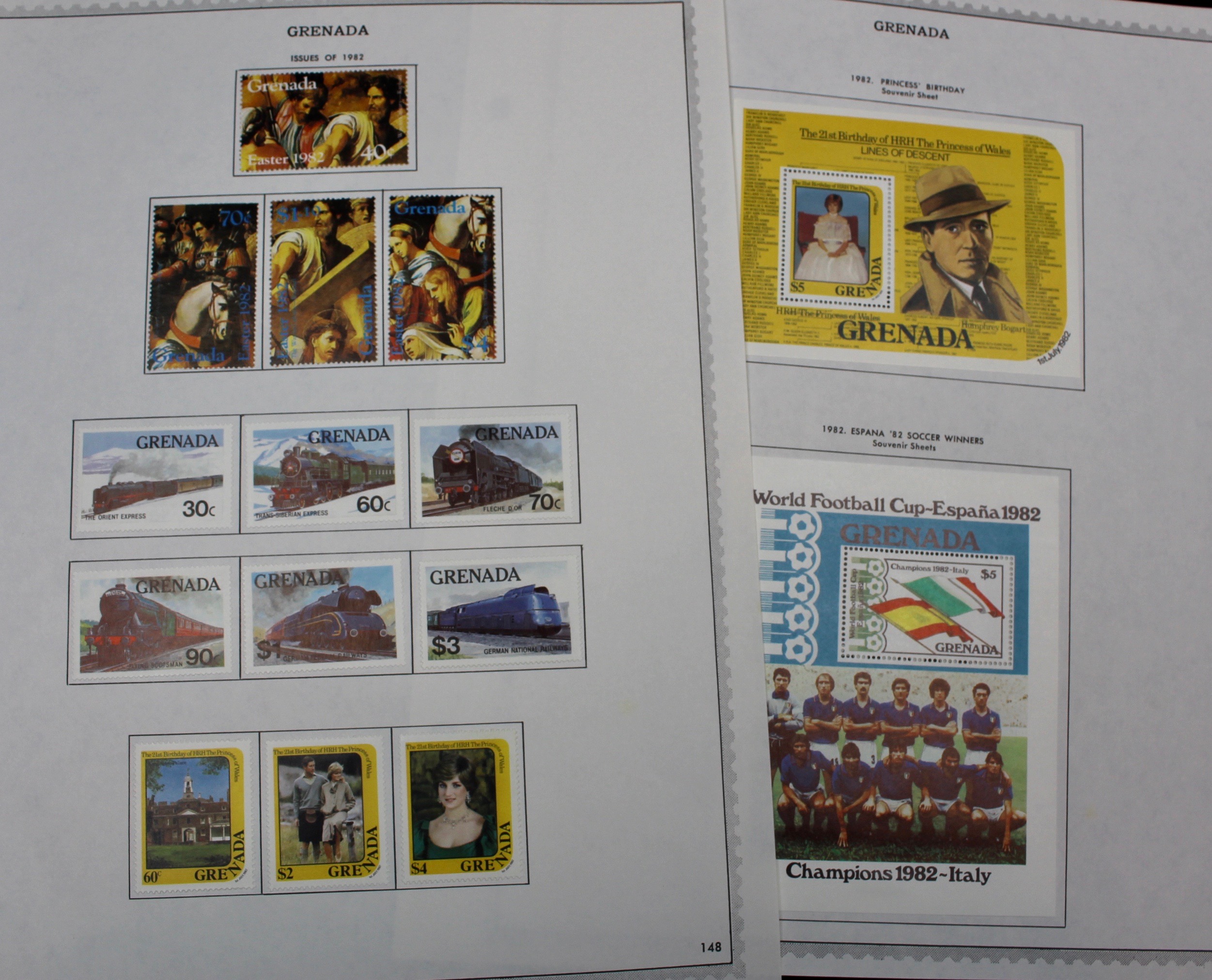 Mint Grenada Postage Stamp Singles, Blocks, and Souvenir Sheets