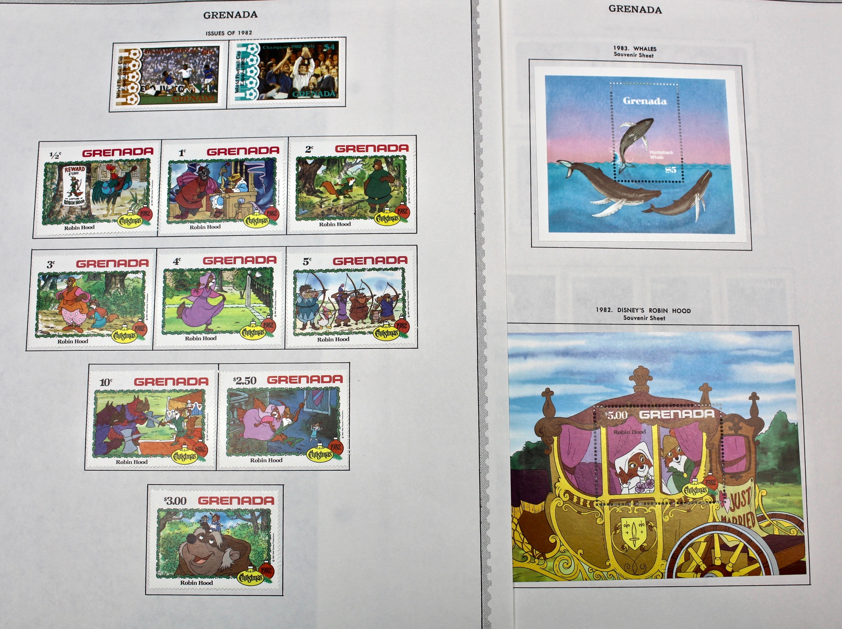 Mint Grenada Postage Stamp Singles, Blocks, and Souvenir Sheets