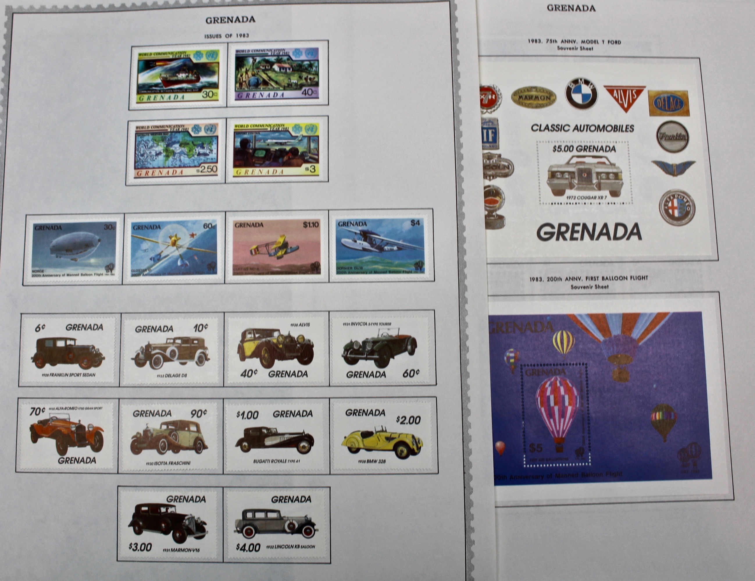 Mint Grenada Postage Stamp Singles, Blocks, and Souvenir Sheets