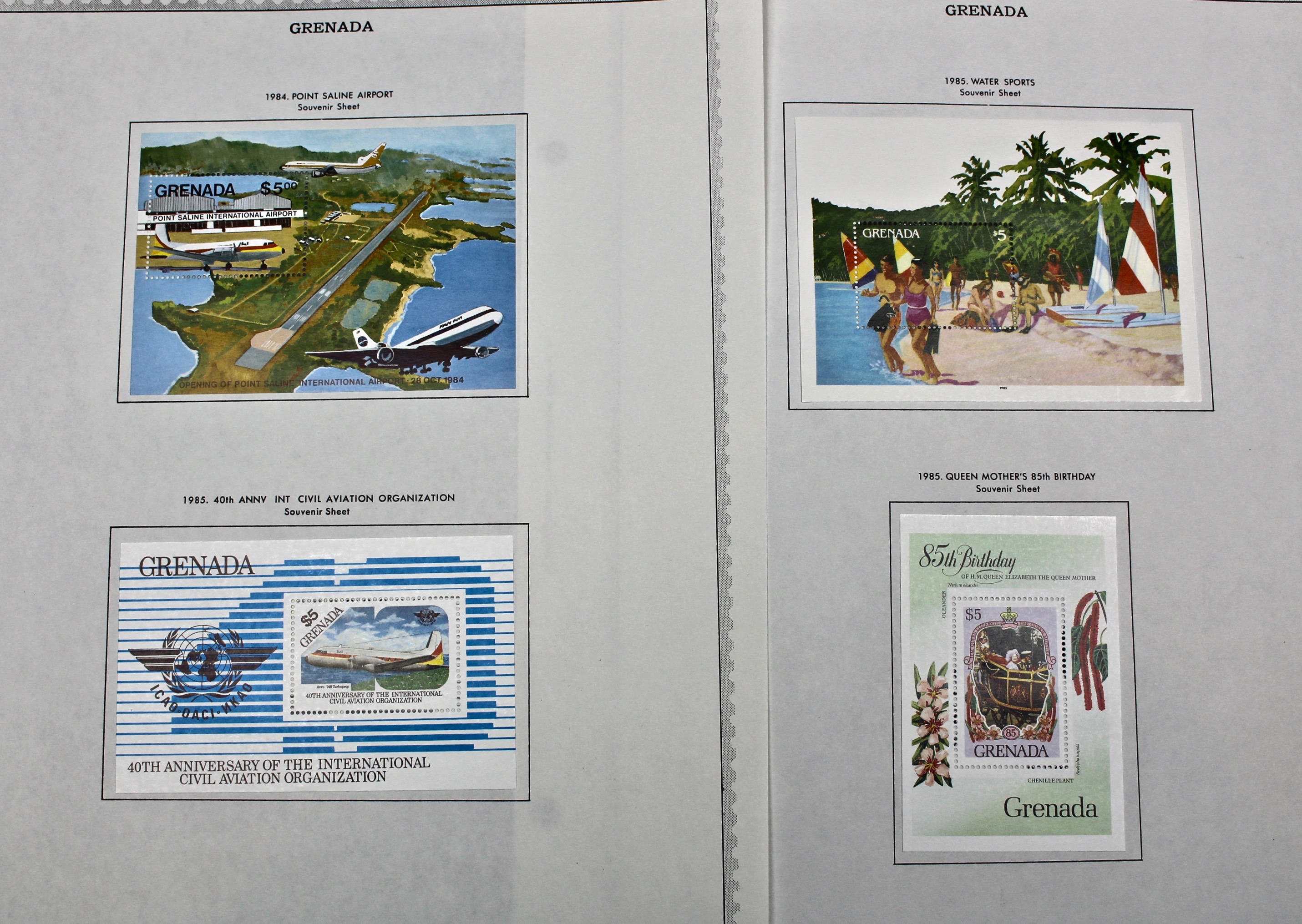 Mint Grenada Postage Stamp Singles, Blocks, and Souvenir Sheets