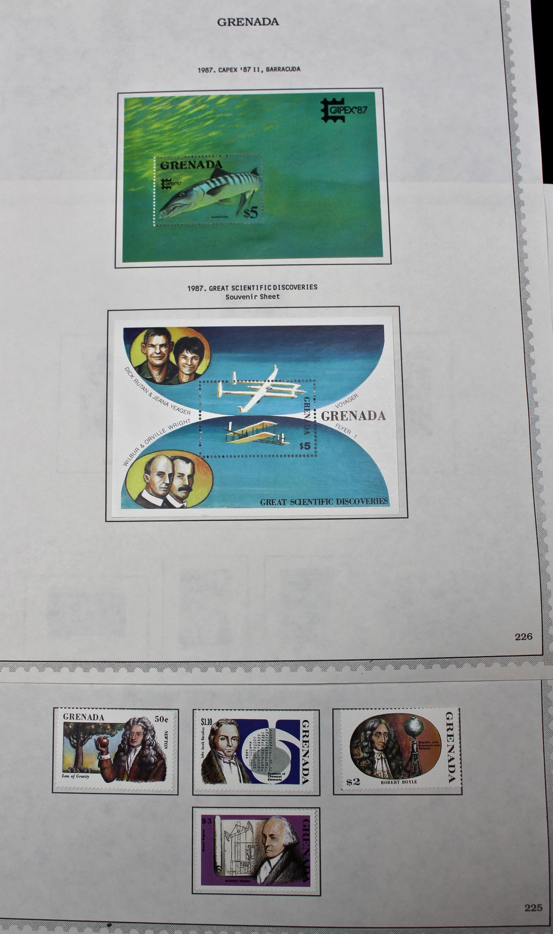 Mint Grenada Postage Stamp Singles, Blocks, and Souvenir Sheets