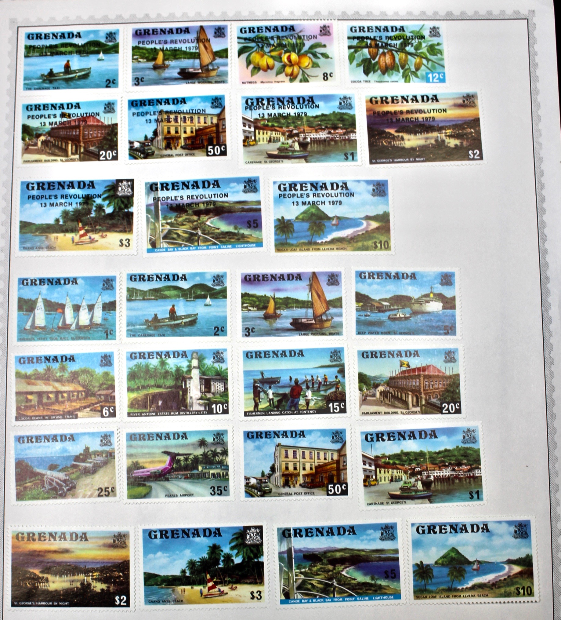 Mint Grenada Postage Stamp Singles, Blocks, and Souvenir Sheets