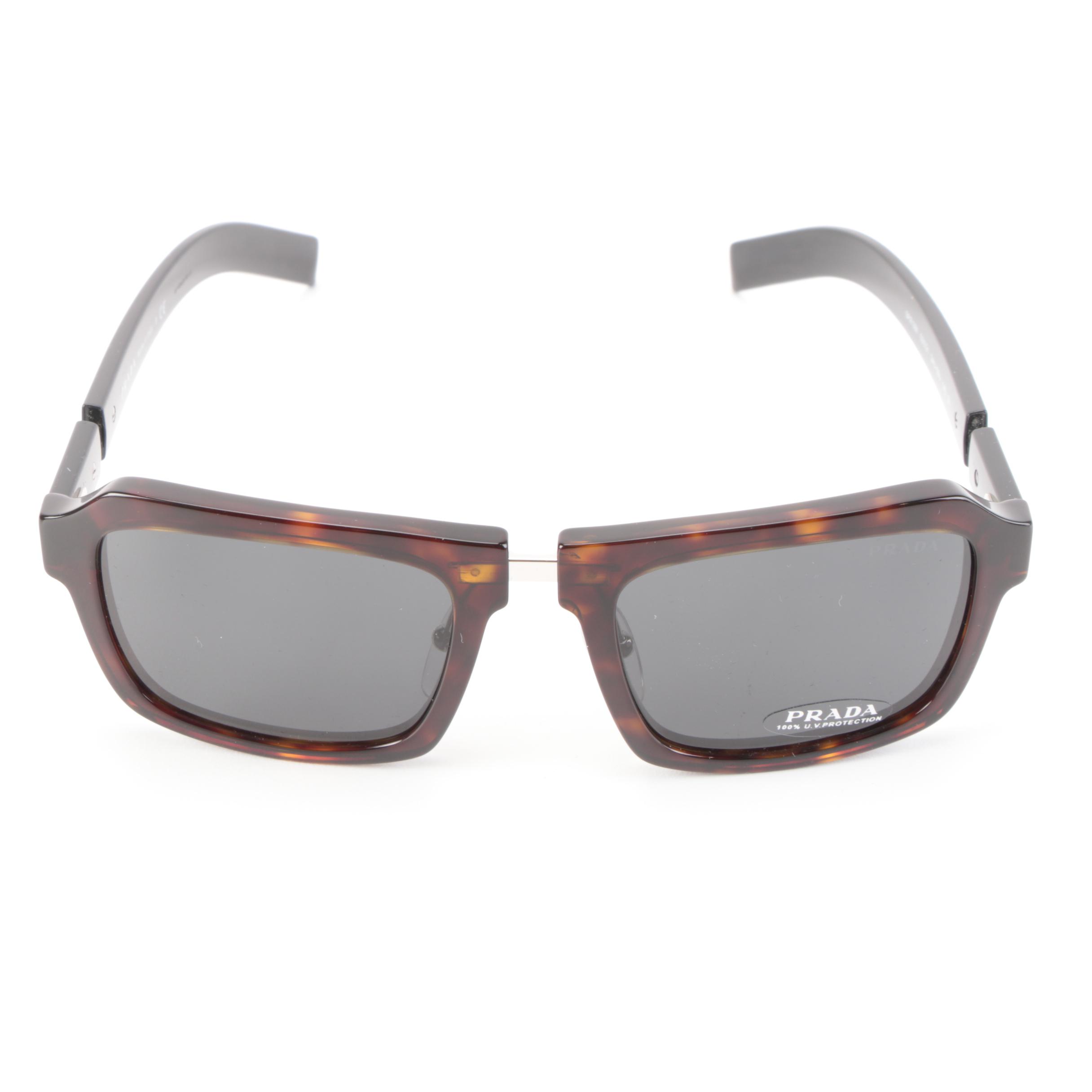 Prada PR09X6 Havana/Black Frame Sunglasses with Grey Lenses and Includes Case