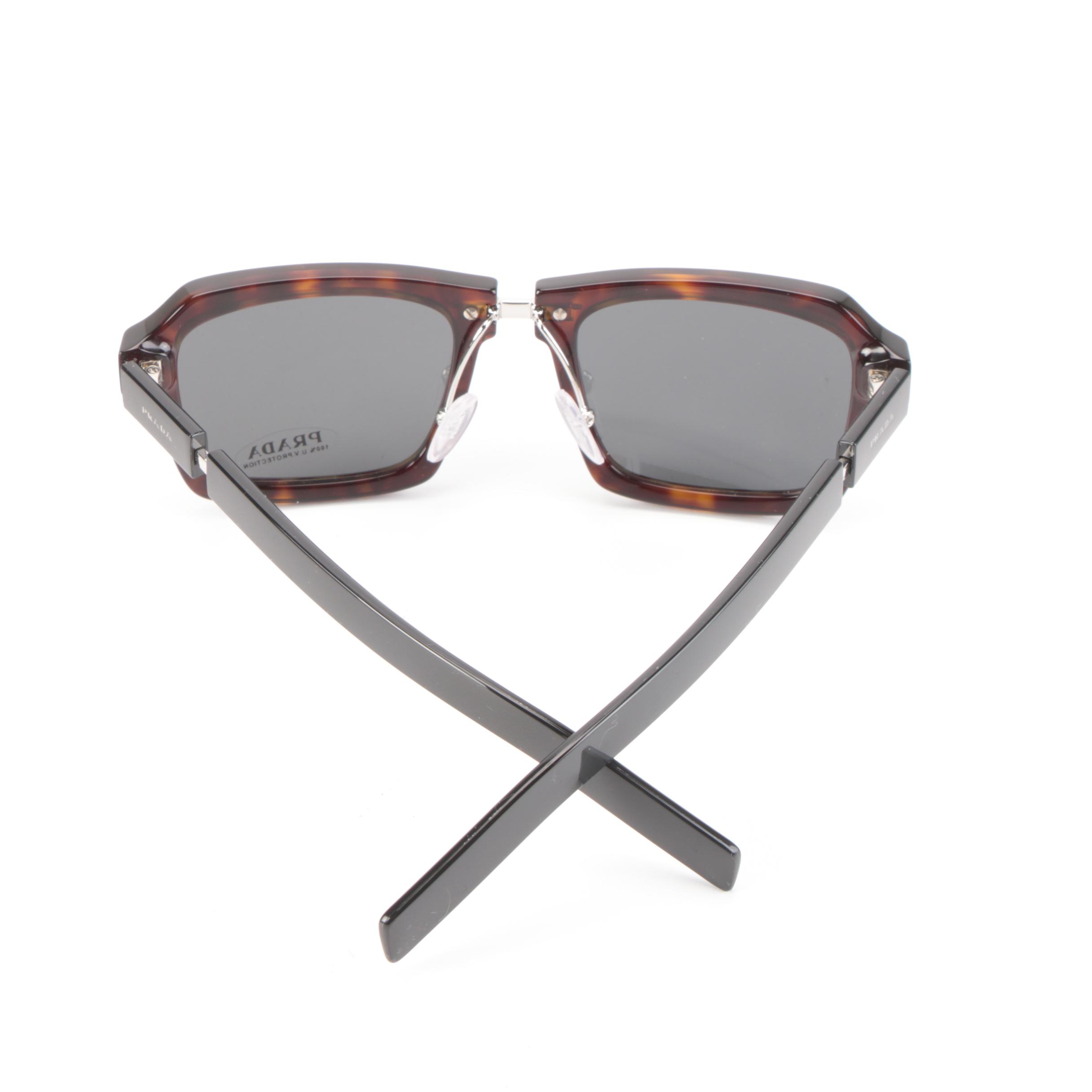 Prada PR09X6 Havana/Black Frame Sunglasses with Grey Lenses and Includes Case