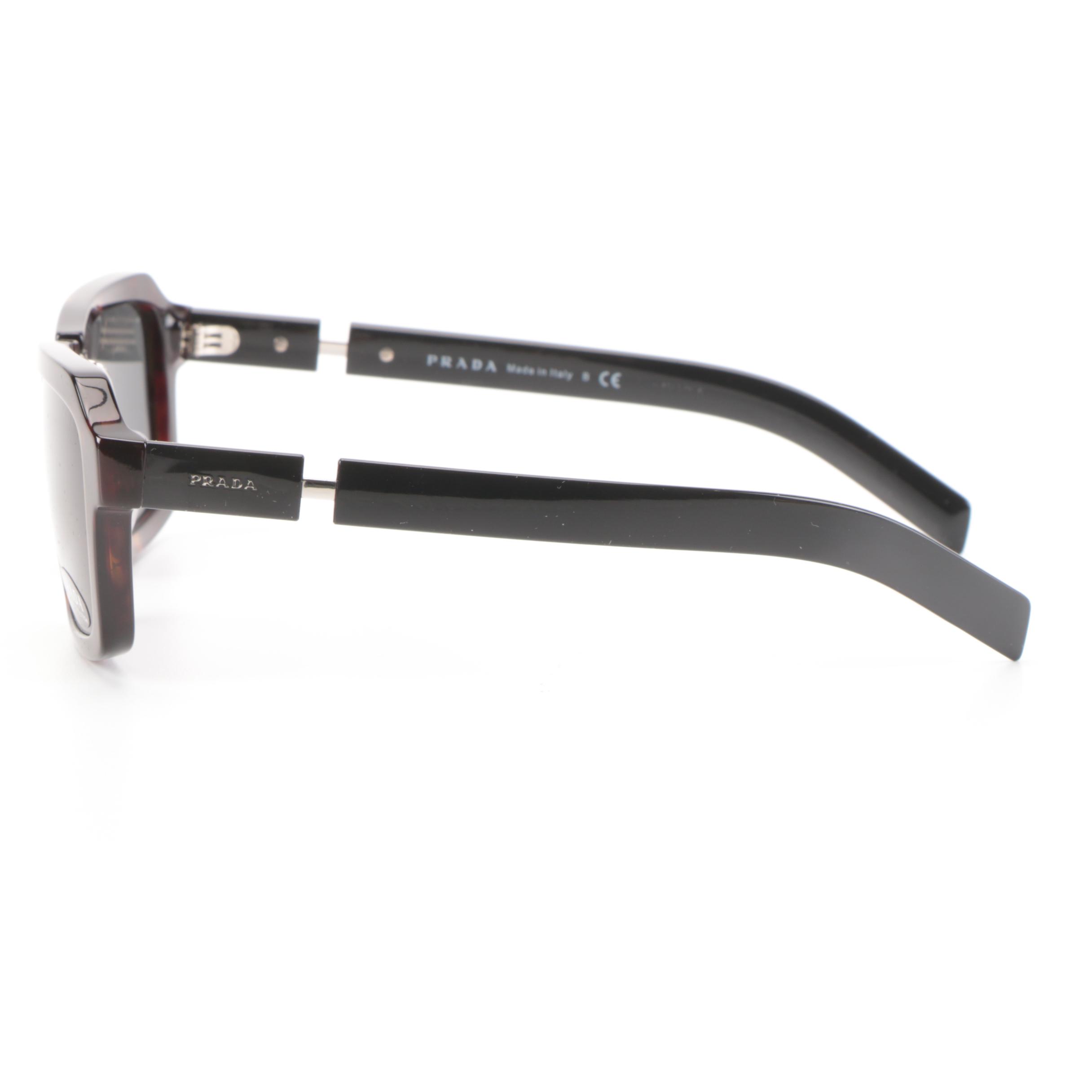 Prada PR09X6 Havana/Black Frame Sunglasses with Grey Lenses and Includes Case