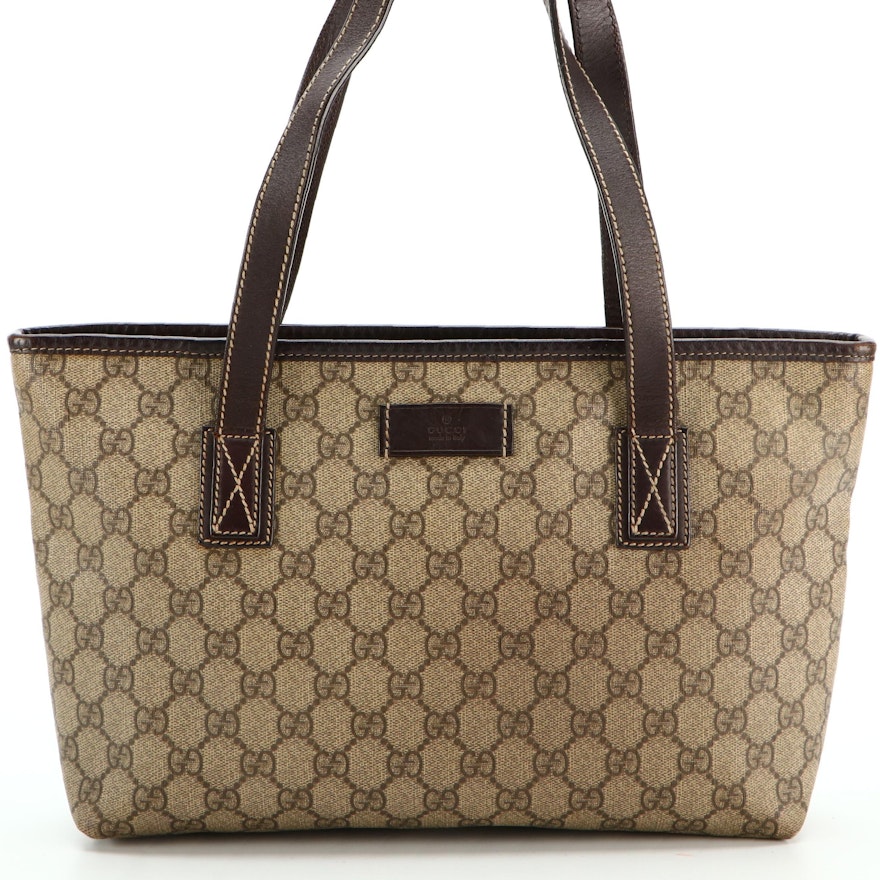 Gucci GG Canvas and Leather Shoulder Tote