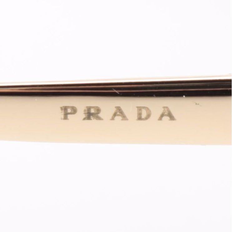 Prada SPR73V Pale Gold Metal Frame with Grey Gradient Lens Shield Sunglasses