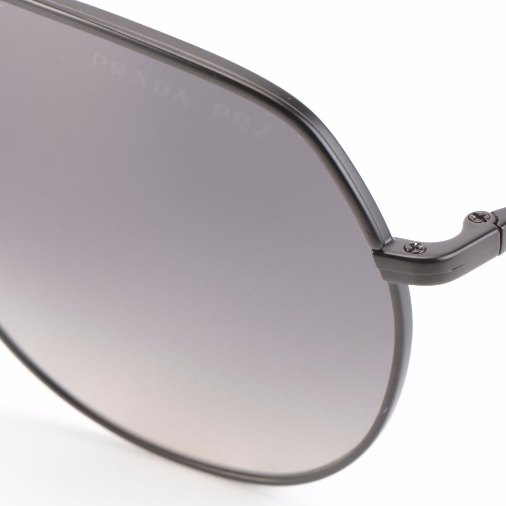 Prada SPR55U Polarized Pilot Sunglasses with Case and Box